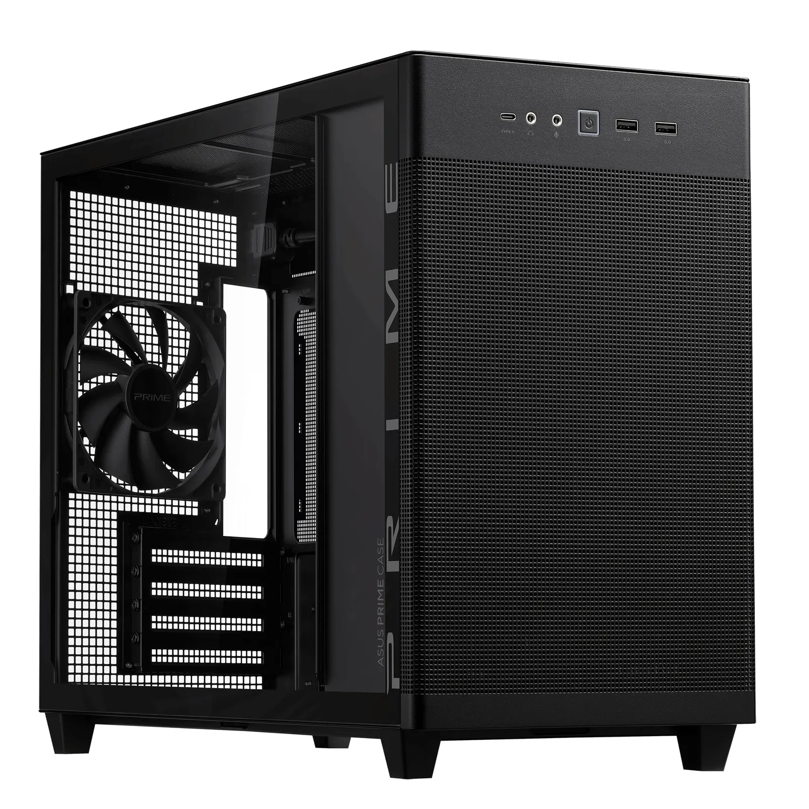 231218114210700501900070Z ASUS Prime AP201 mATX Gaming Gehäuse mit Seitenfenster schwarz - Slika 1