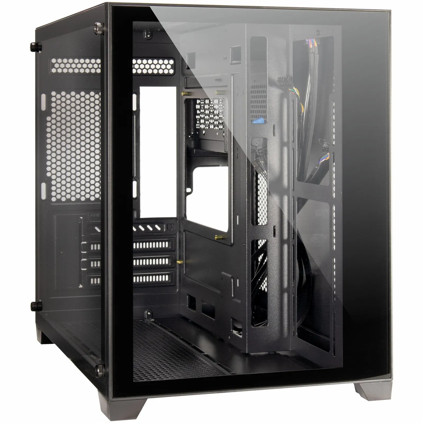 240111162051300301900069P Inter-Tech C-501 Aspect Gaming Gehäuse, Tempered Glass, Schwarz - Slika 1