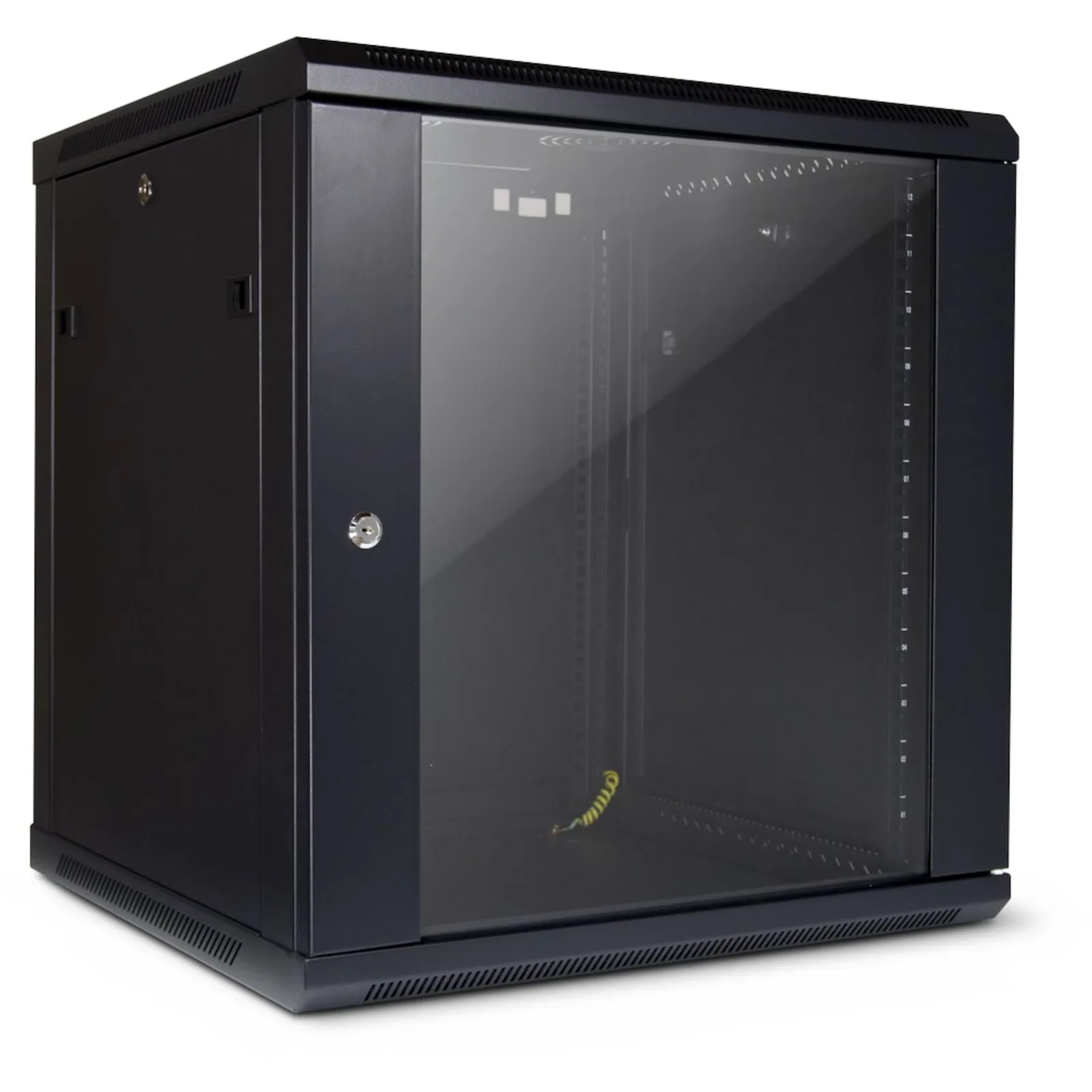 240116102911400501900065P Inter-Tech SMA-6612 Wandgehäuse, Tempered Glass, Schwarz - Slika 1