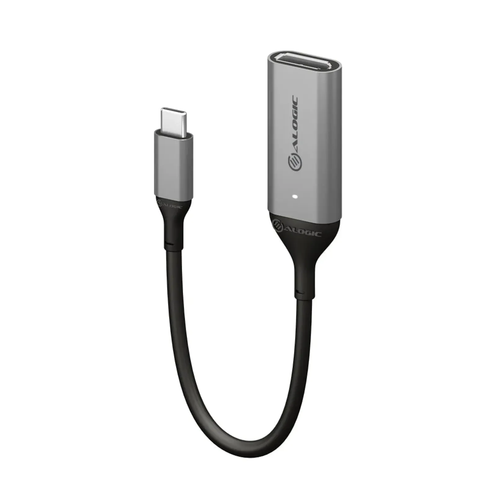 240215081951100501900033J ALOGIC Ultra USB-C (männlich) auf DP (weiblich) Adapter grau 15 cm - Slika 1