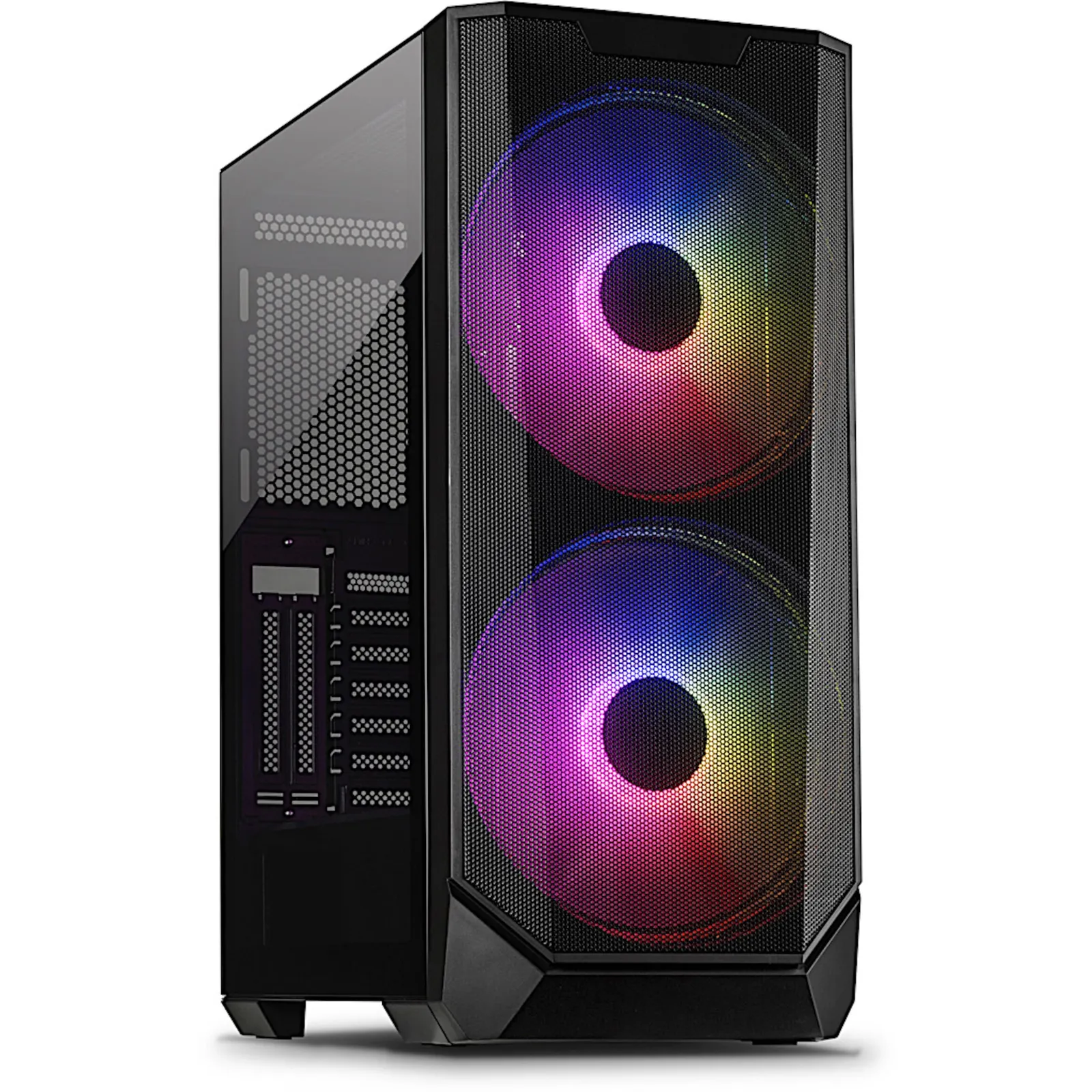 240221100752000501900085O Inter-Tech IT-3503 Airstream ATX RGB Gaming Gehäuse, Tempered Glass, Schwarz - Slika 1