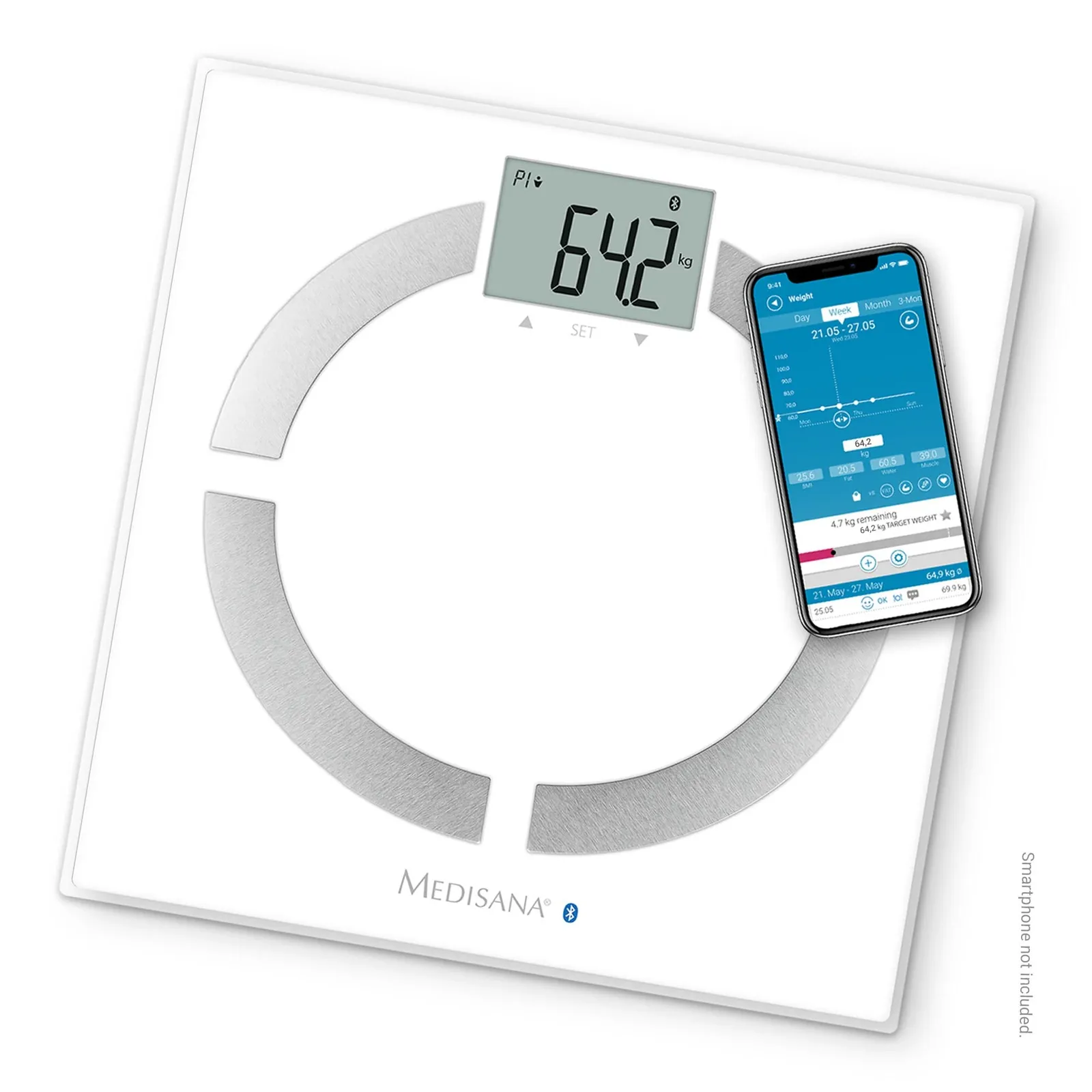 240226125637600501900002H Medisana BS 444 connect Smarte Körperanalysewaage weiß - Slika 1