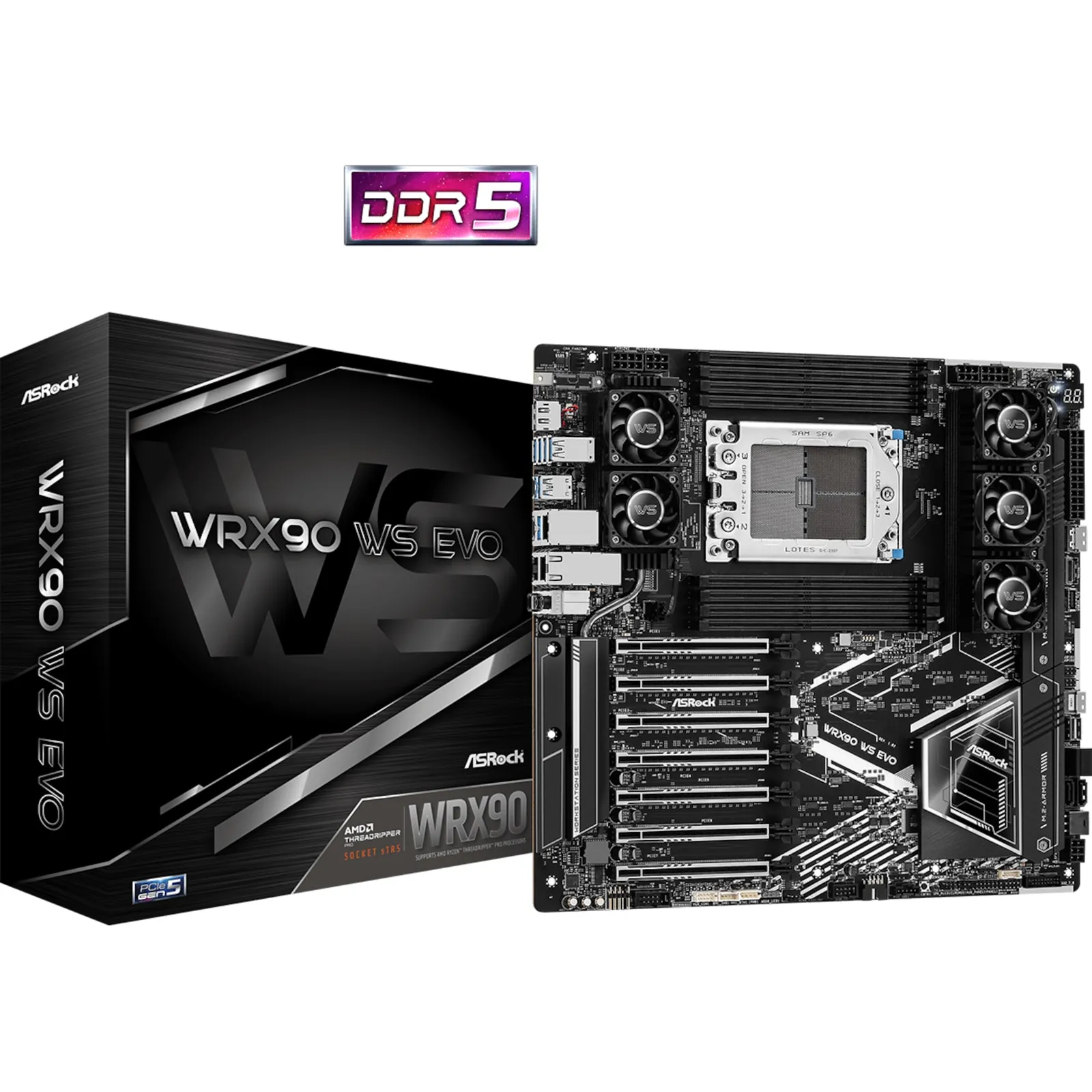 240408090239600501900052N ASRock WRX90 WS EVO Server Mainboard für AMD Threadripper Sockel SP6 (sTR5 ) - Slika 1