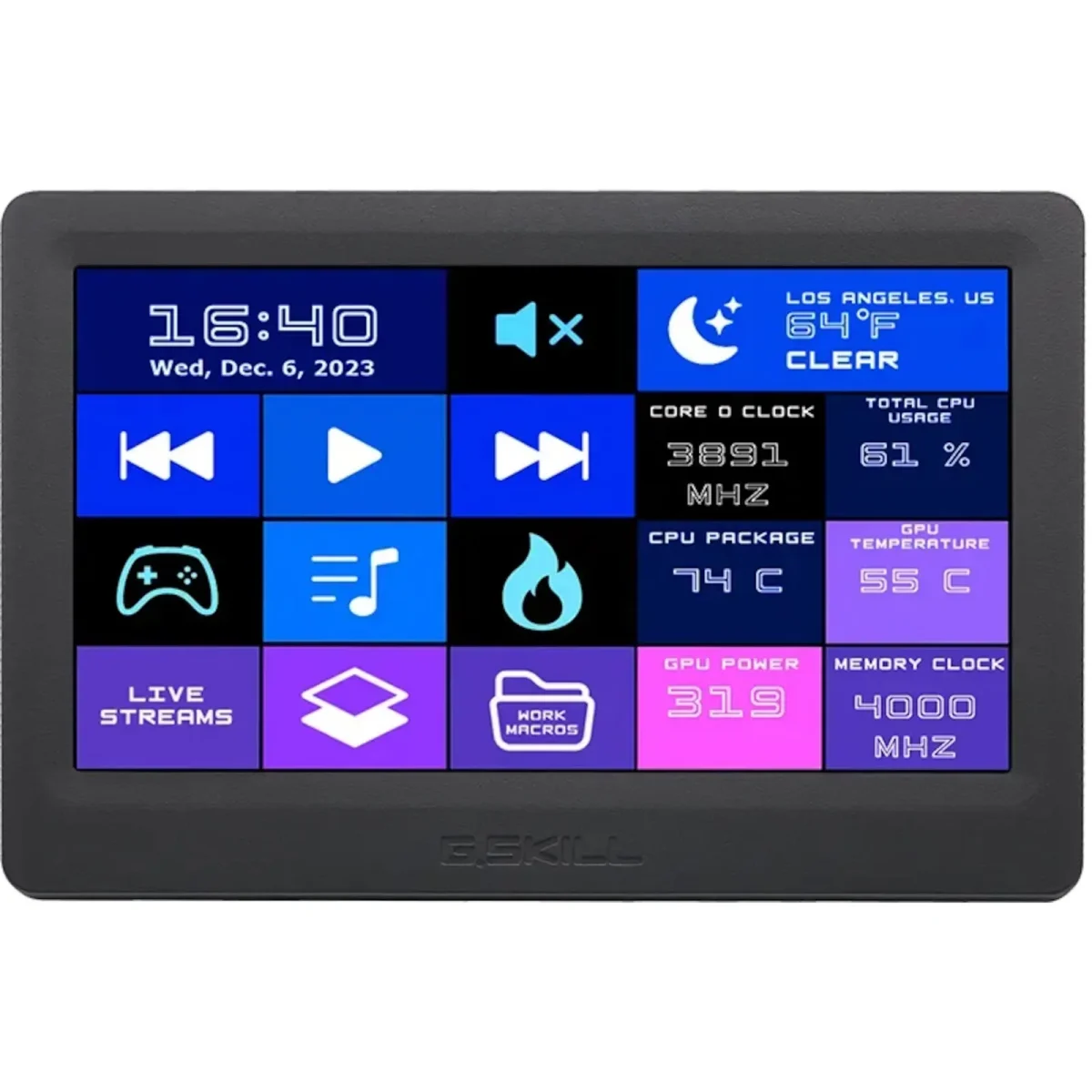 G.SKILL WigiDash, Widget Dashboard 7" mit Touch-Funktion - Slika 2