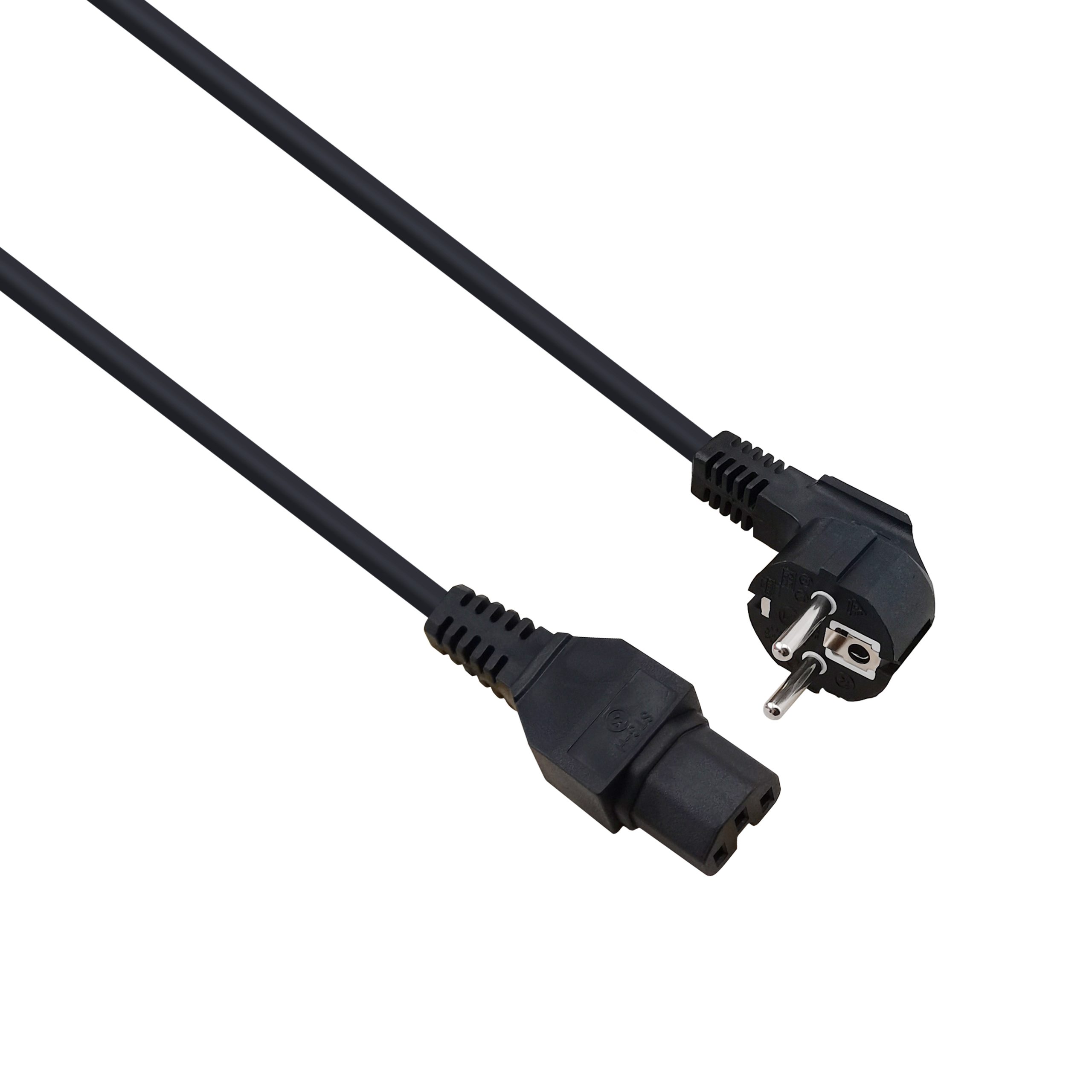 262775 helos Netzanschlusskabel, Schutzkontaktstecker 90° auf C15, schwarz, 5,0m - Slika 1