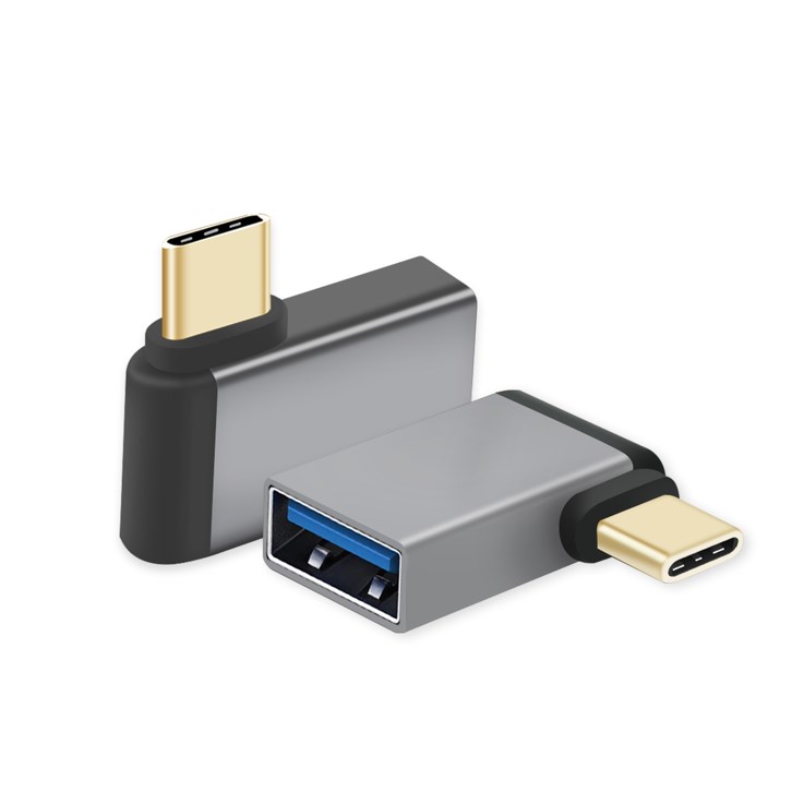 288346 helos Adapter OTG, USB 3.1 A Buchse/Type-C Stecker, gewinkelt, anthrazit - Slika 1