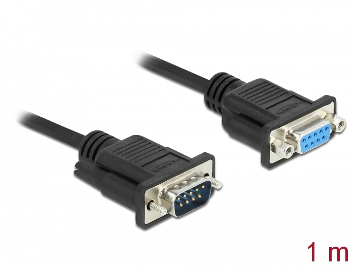 292384 Delock Seriell Kabel RS-232 Sub-D9 Stecker zu Buchse 1 m - Slika 1