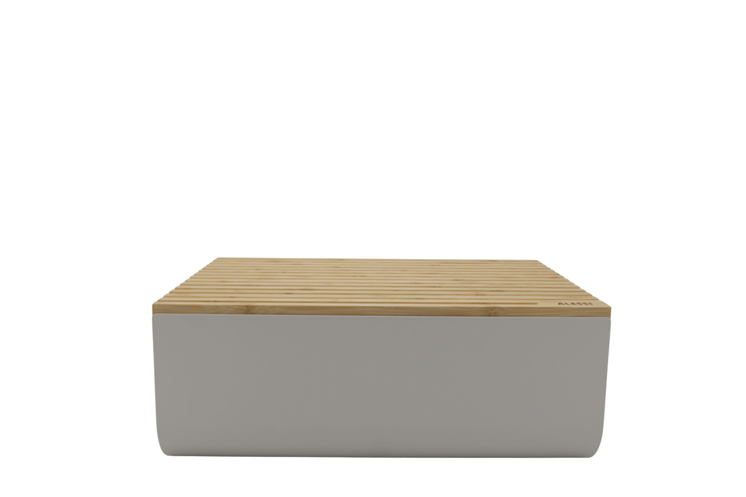 298433 Alessi BG03 WG Mattina Brotkasten, Stahl Bambusholz, Warm Grey - Slika 1