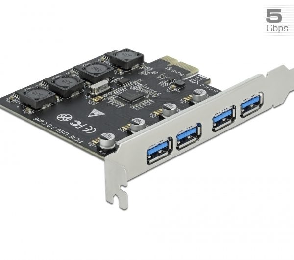 Delock PCI Express x1 Karte zu 4 x extern USB Typ-A Buchse SuperSpeed USB