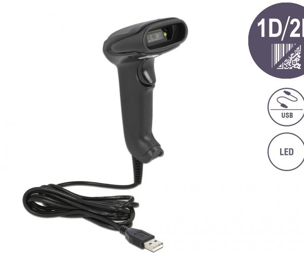 Delock USB Barcode Scanner 1D und 2D mit Anschlusskabel - German Version