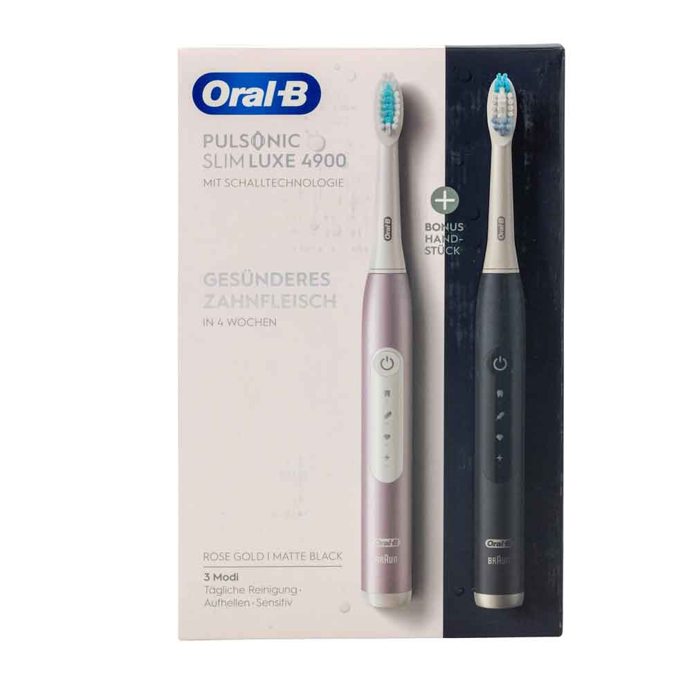352048 Braun Oral-B Pulsonic Slim Luxe 4900 Schwarz/Rosegold mit 2. Handstück - Slika 1