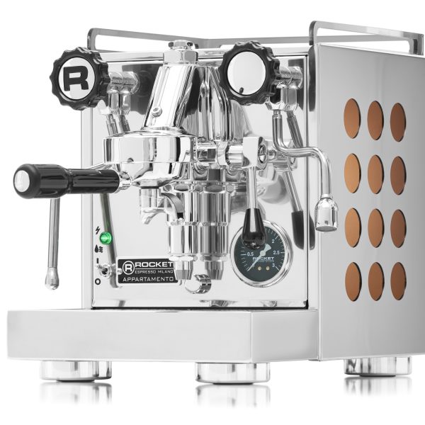Rocket Appartamento Kompakte Siebträger Espressomaschine chrom kupfer