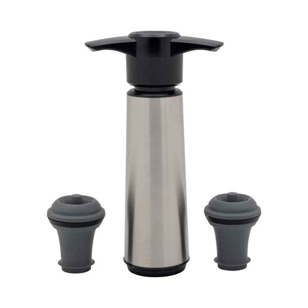 Vacu Vin Weinpumpe Edelstahl (1 Pumpe, 2 Stopfen)