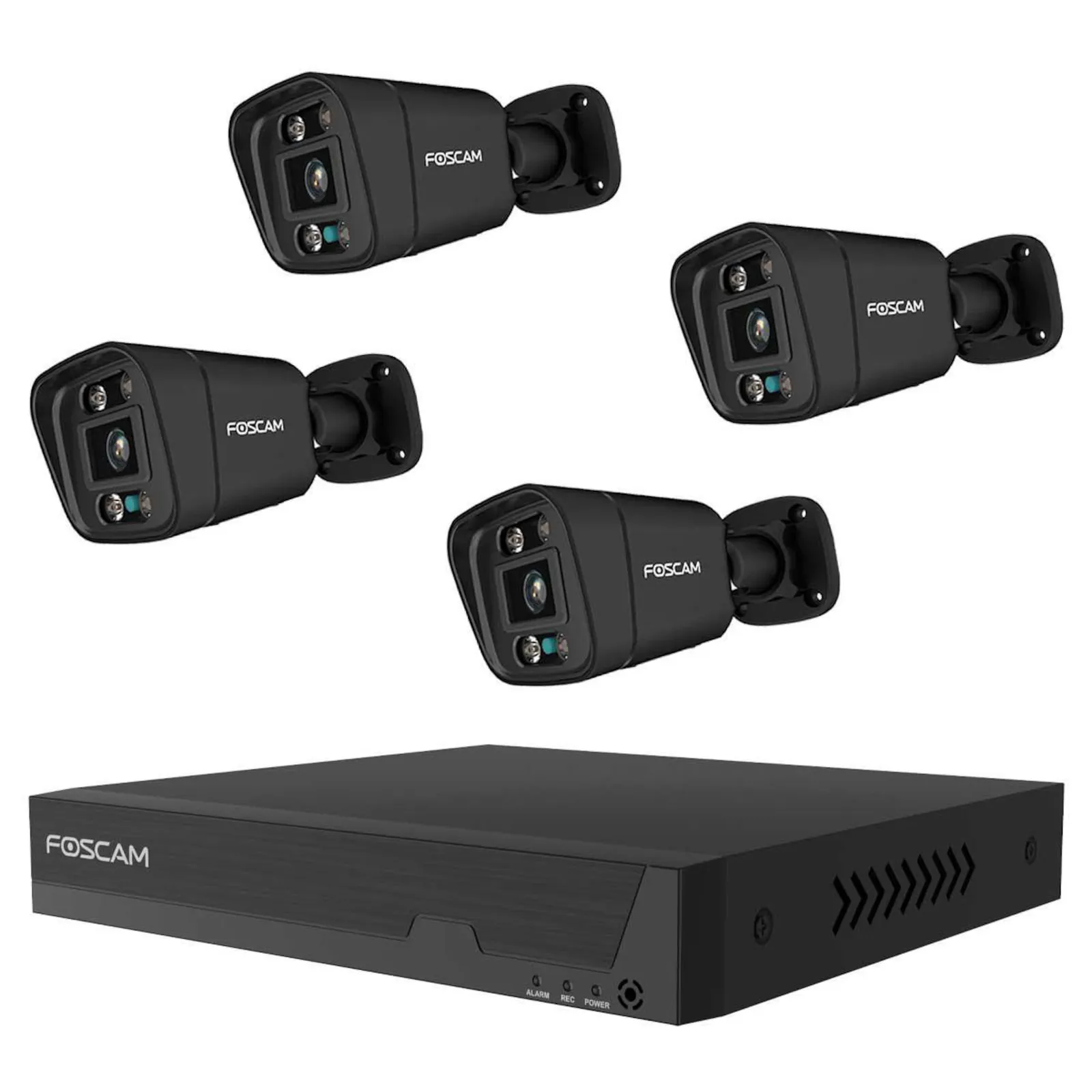 PI_285504137 Foscam FN9108E-B4-2T Überwachungsset mit 4 Überwachungskameras schwarz - Slika 1