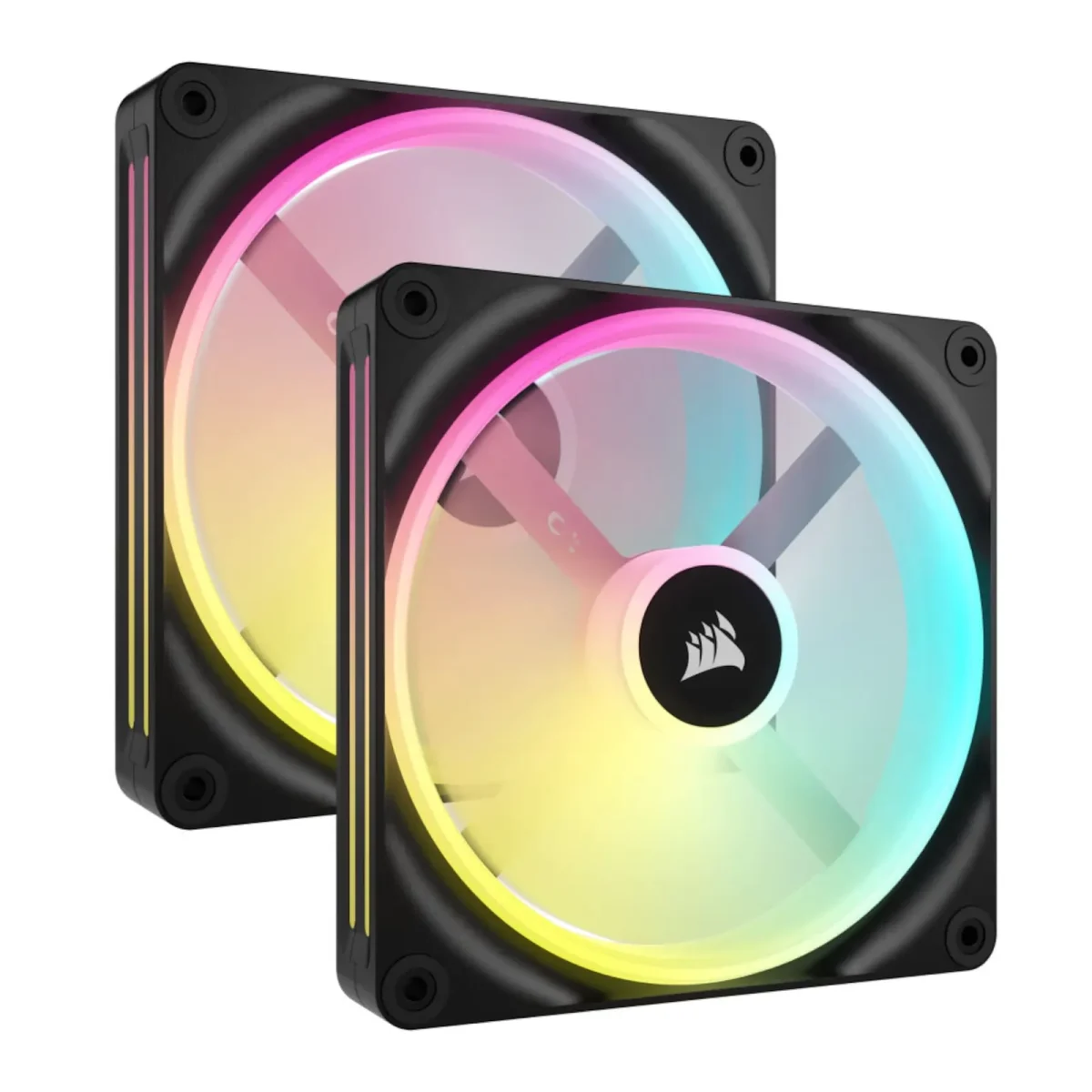 PI_287266698 Corsair iCUE LINK QX140 RGB Starter Kit, schwarz, LED-Steuerung, 140mm, 2er-Pack - Slika 1