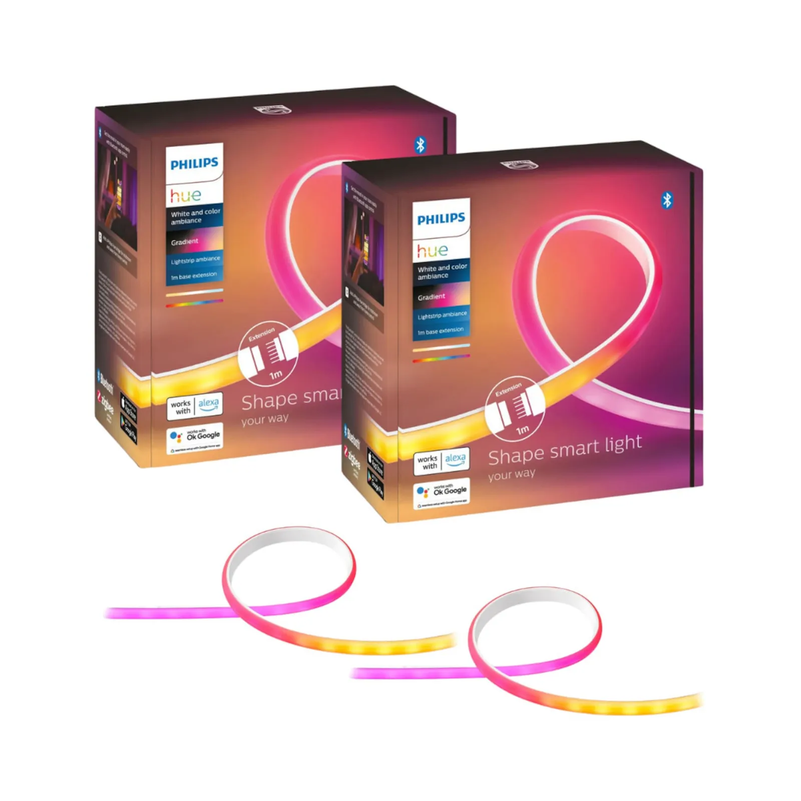PI_306917496 Philips Hue Gradient Ambiance Lightstrip 1m Erweiterung • 2er Pack - Slika 1