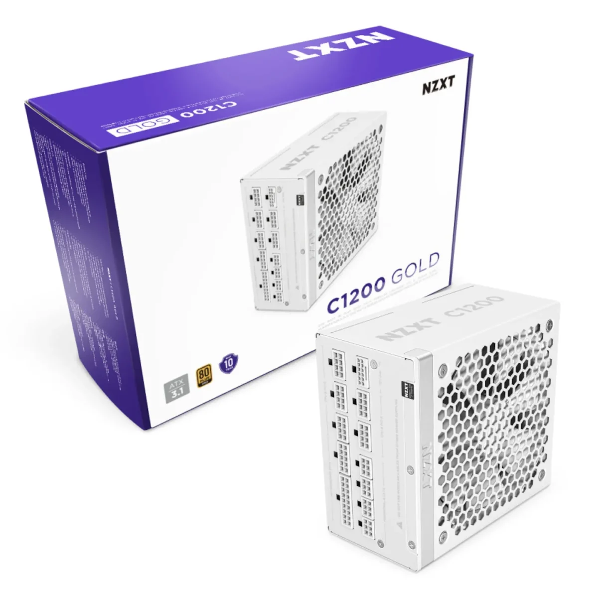 NZXT C1200 1200W Gaming Netzteil 80+ Gold, ATX3.1 PCIe5.0 modular 135 mm  white - Slika 1