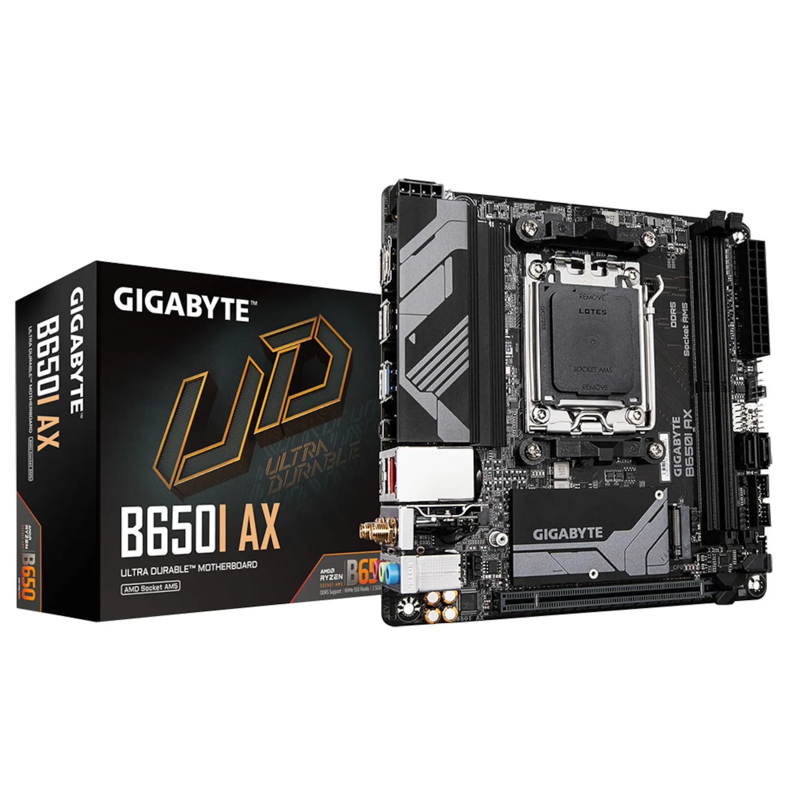 PI_354389157 GIGABYTE B650I AX DDR5 mITX Mainboard Sockel AM5 HDMI/DP - Slika 1