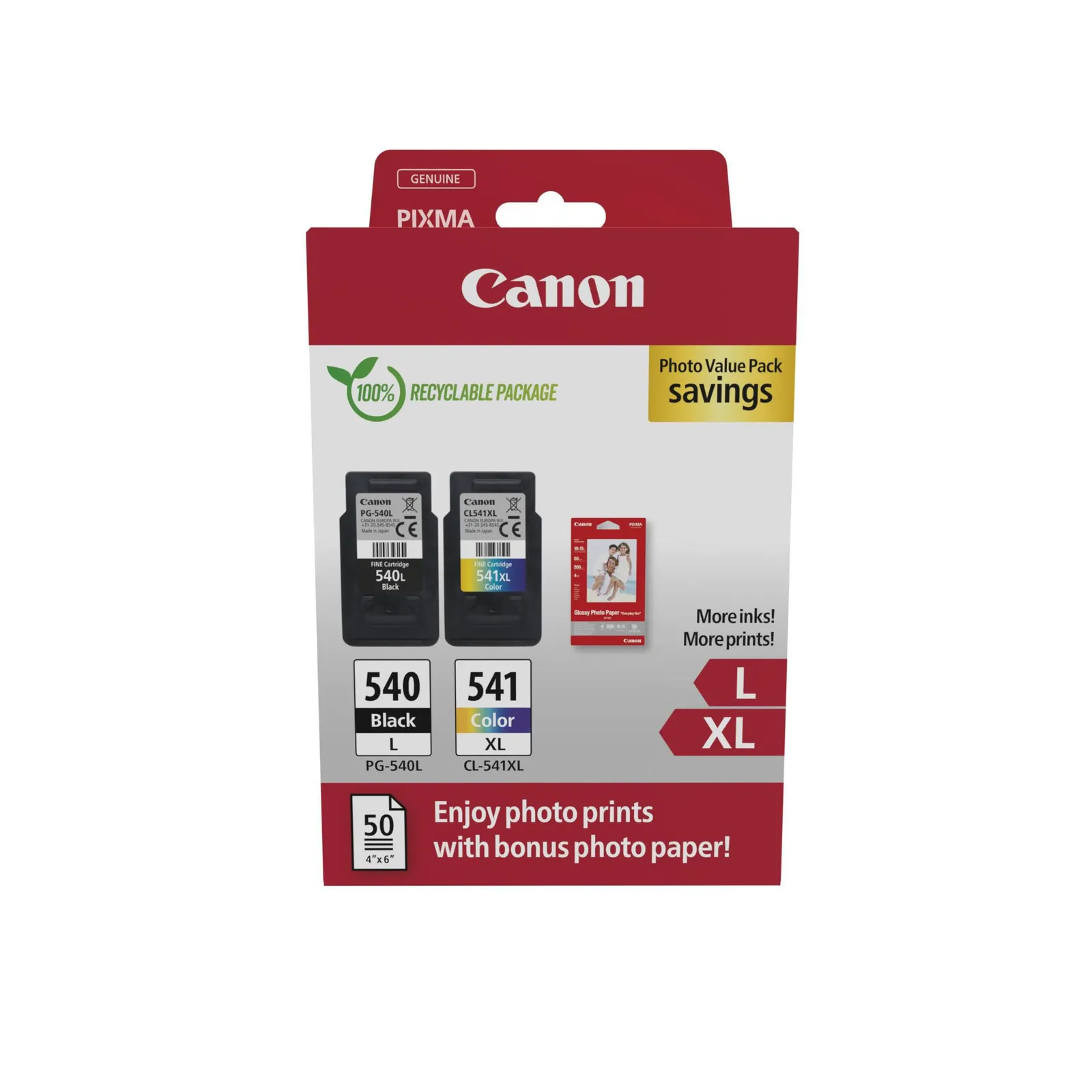 PI_363309691 Canon 5224B013 PG-540 L / CL-541XL Vorteilspack Tinte + Fotopapier Vorteilspaket - Slika 1