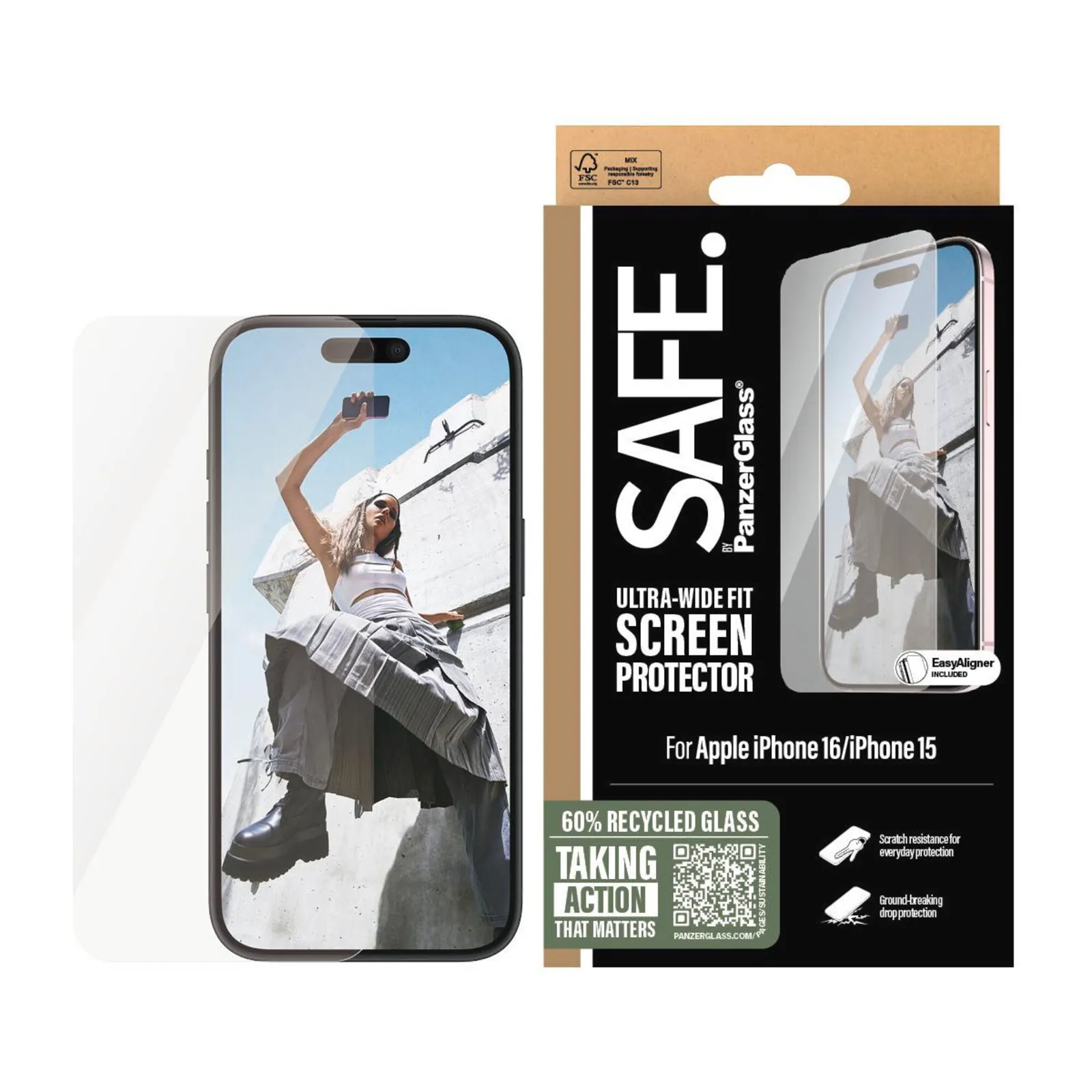 PI_390131481 SAFE. by PanzerGlass Displayschutz iPhone 16 UWF - Slika 1