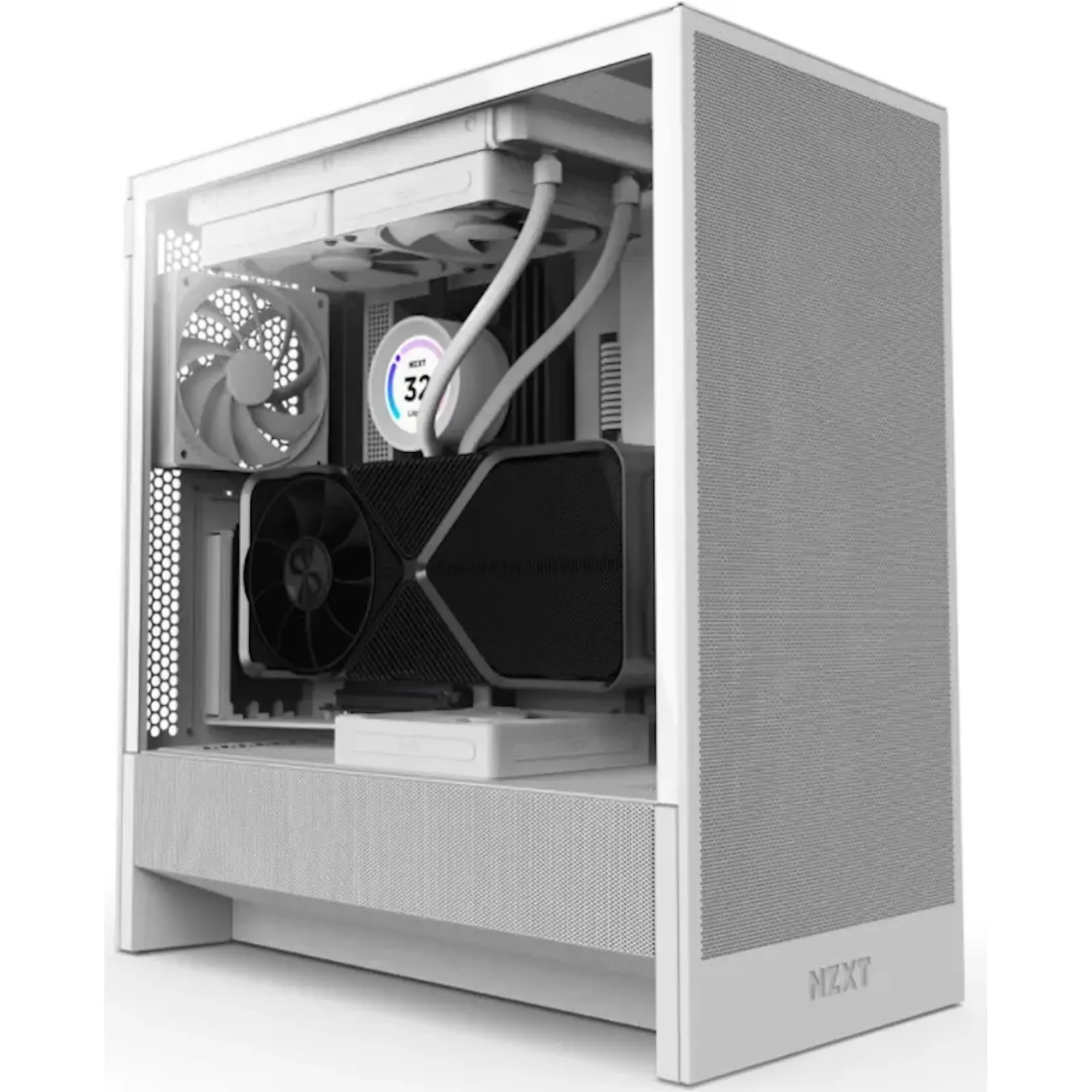 PI_395543775 NZXT H5 Flow 2024 Midi Tower ATX Gehäuse weiß mit Sichtfenster - Slika 1