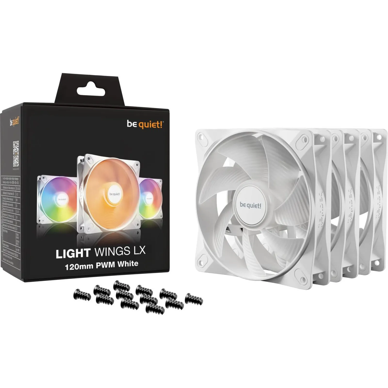 PI_409933873 be quiet! Light Wings LX PWM Lüfter 120mm 3er Pack Weiß - Slika 1