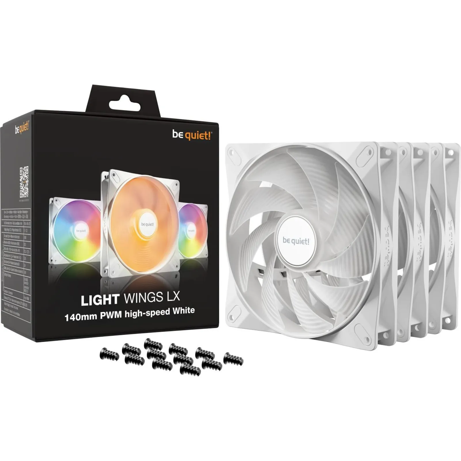 PI_410239207 be quiet! Light Wings LX PWM Lüfter 140mm 3er Pack Weiß - Slika 1