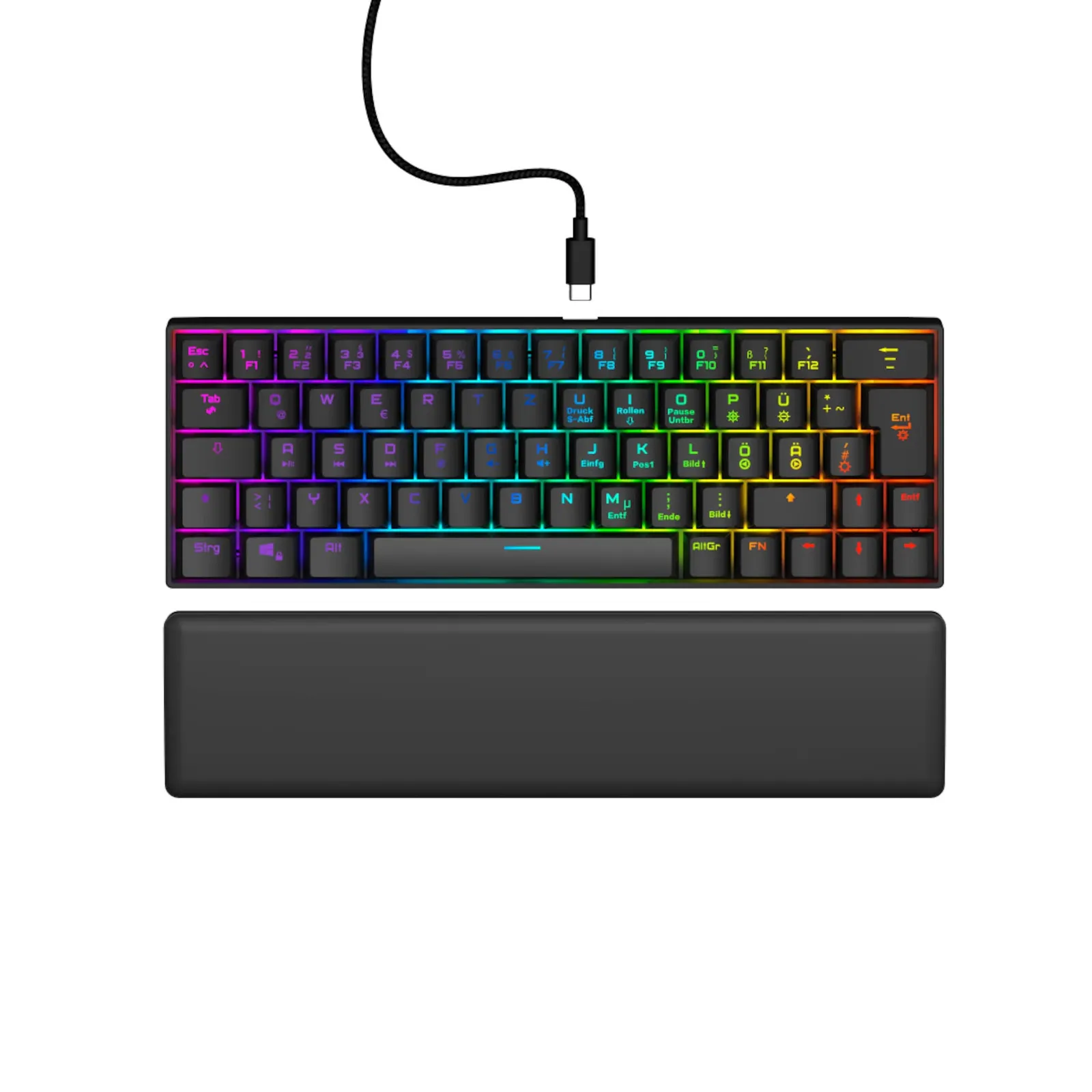 PI_411345856 uRage Gaming-Keyboard Exodus 760 Mechanical Mini, Rote Switches, SW, QWERTZ DE - Slika 1