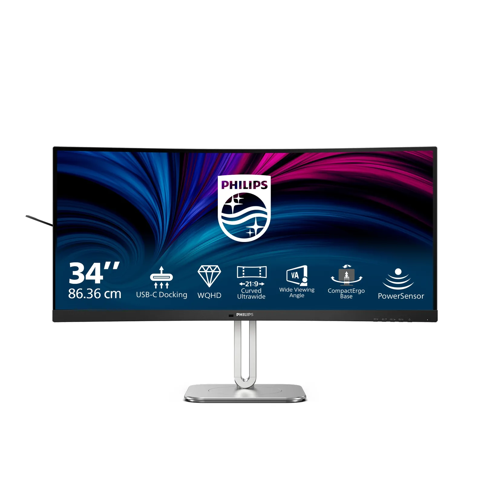 PI_413747775 Philips 34B2U5600C 86,4cm (34") UWQHD VA Office Monitor Curved 21:9 HDMI/DP/USB-C PD96W 120Hz - Slika 1