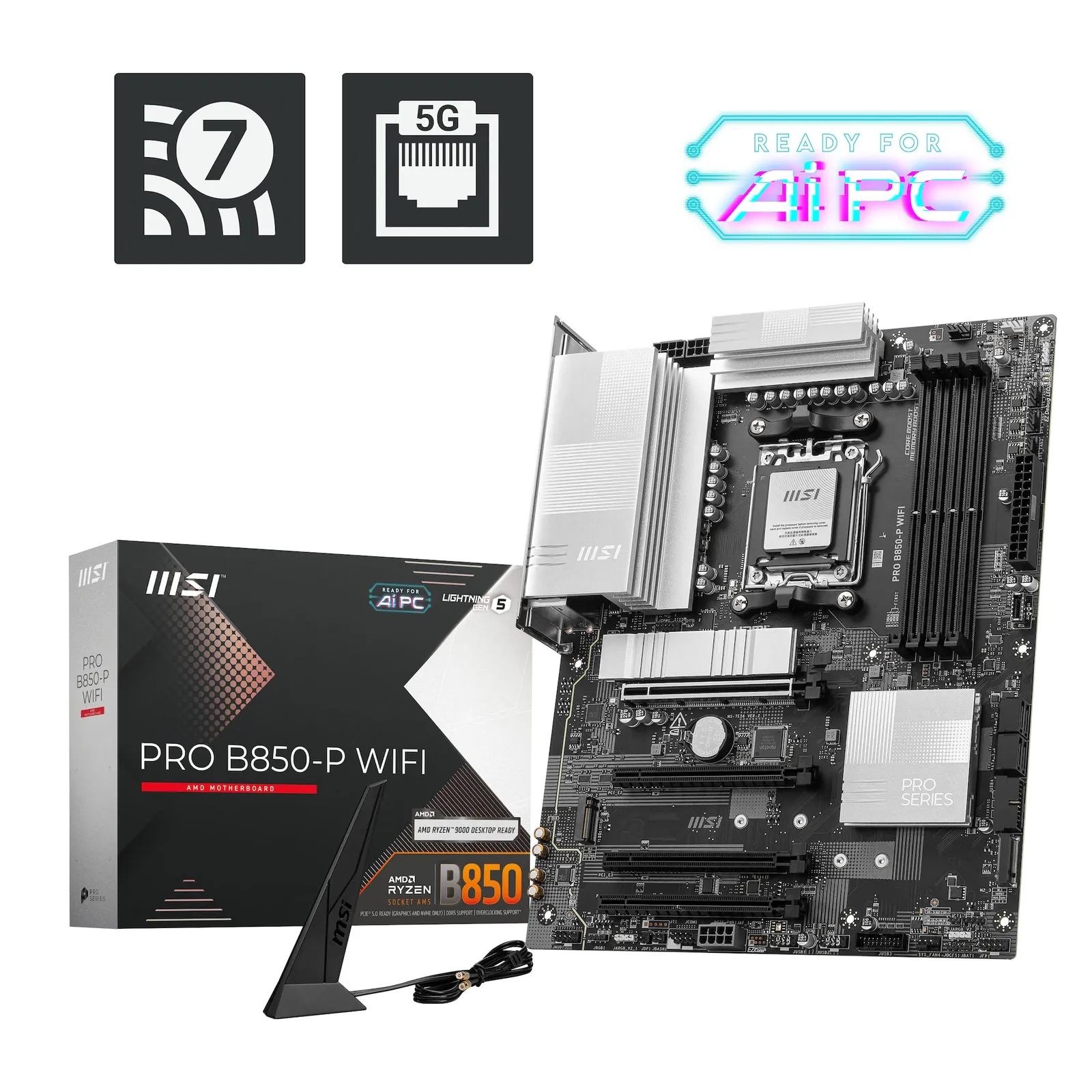 PI_476970234 MSI PRO B850-P WIFI Mainboard AM5 M.2/WIFI7/BT/HDMI/USB-C - Slika 1