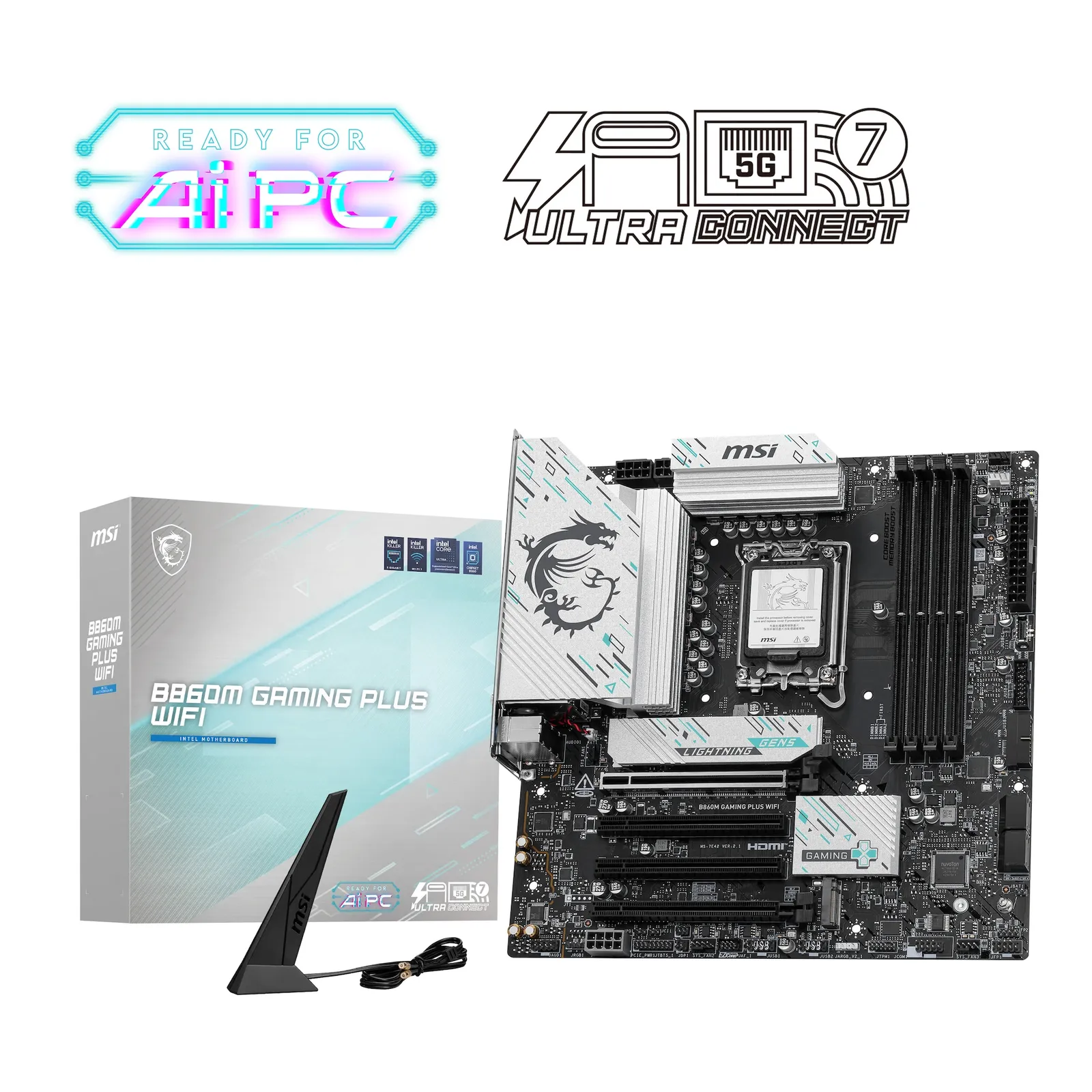 PI_478503717 MSI B860M GAMING PLUS WIFI Mainboard 1851 M.2/WIFI7/BT/HDMI/DP/TB4/USB-C - Slika 1