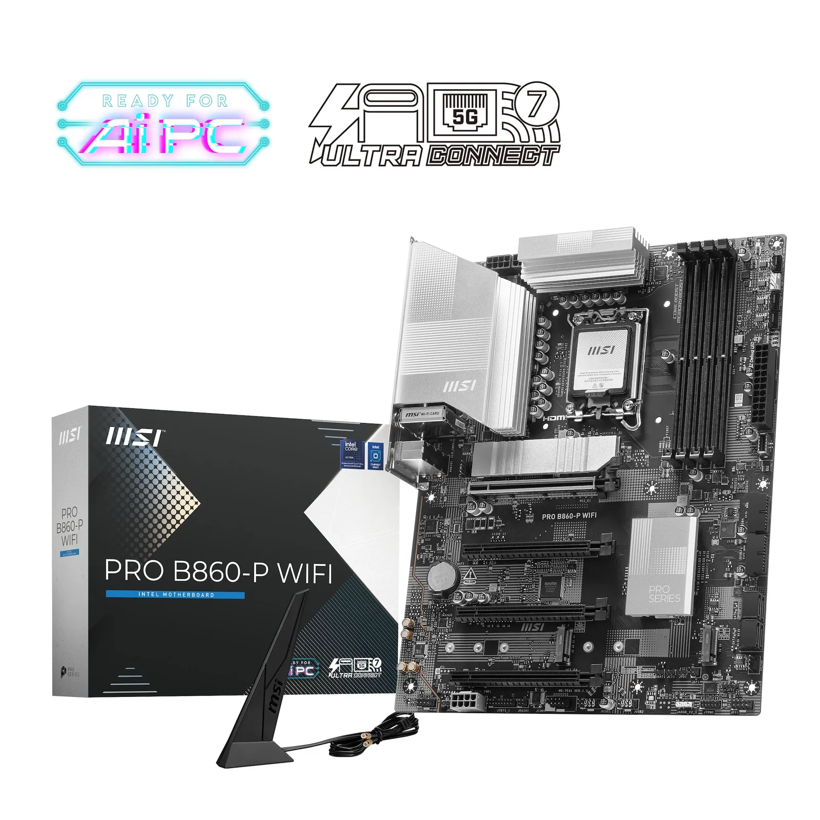 PI_478597317 MSI PRO B860-P WIFI Mainboard 1851 M.2/WIFI7/BT/HDMI/DP/TB4/USB-C - Slika 1