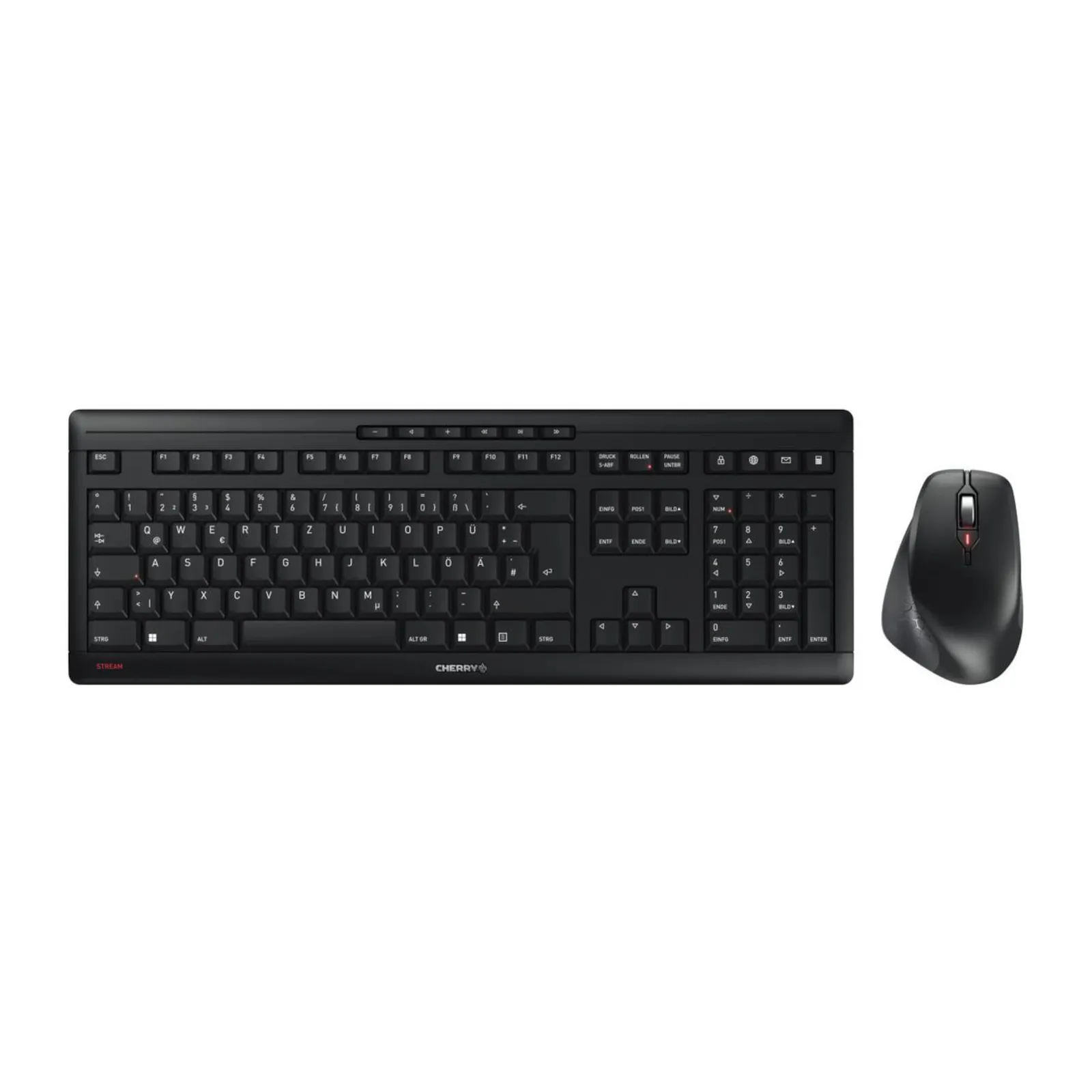 PI_488650807 Cherry STREAM Desktop Comport Schwarz - Ergonomische Tastatur-Maus-Combo, USB-Dongle, USB-A, AES-128, 4.000 dpi, Cherry SX Scherenmechanik - Slika 1
