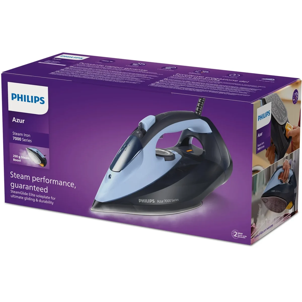 Philips DST7041/20 Dampfbügeleisen antihaftbeschichtet 2.800 W hell-/dunkelblau - Slika 4