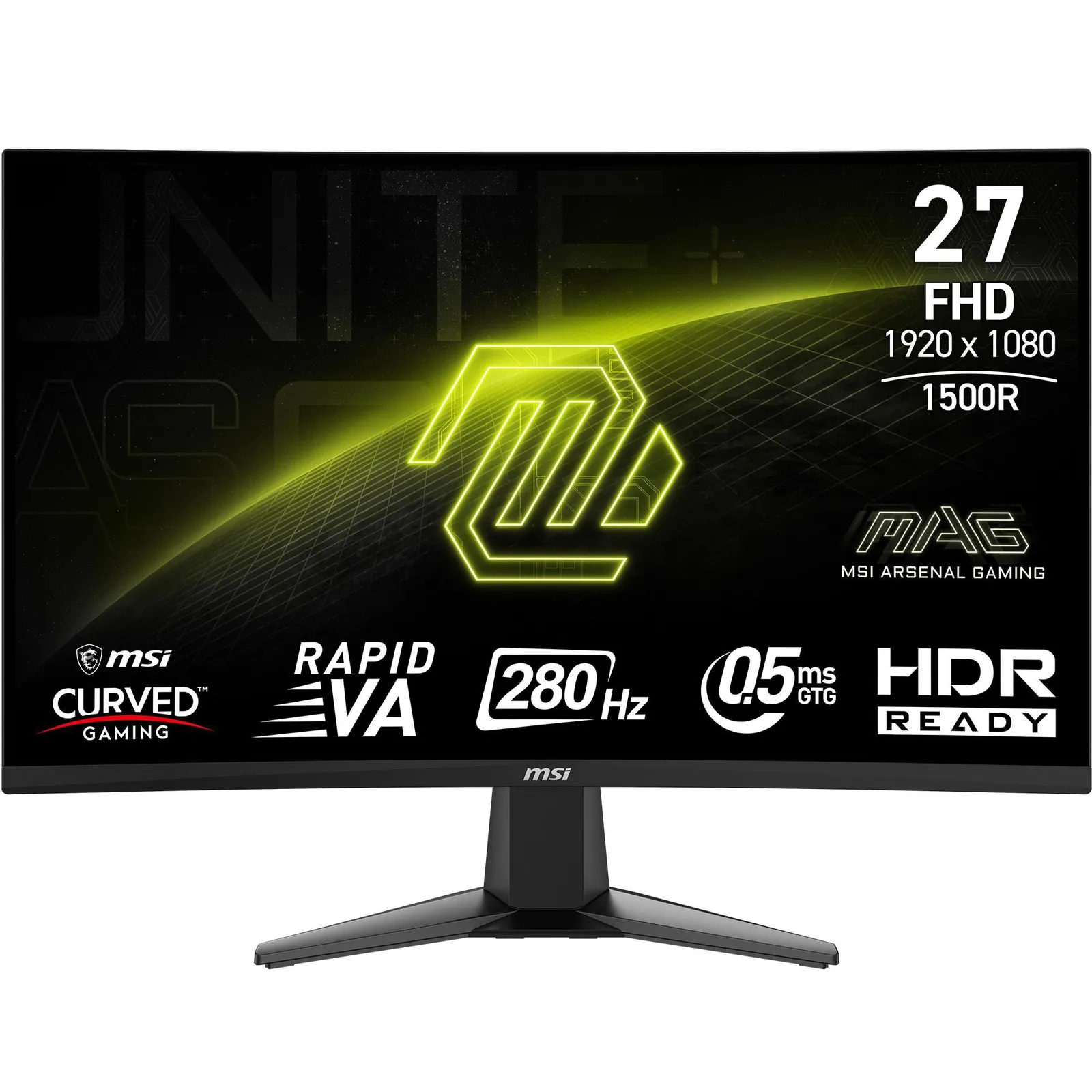 PI_517930103 MSI MAG 276CXFDE 69cm (27") FHD VA Curved Gaming Monitor 16:9 HDMI/DP 280Hz 0,5ms Sync - Slika 1