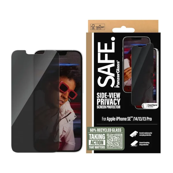 PanzerGlass SAFE Privacy UWF Displayschutz für iPhone 16e, 14, 13, 13 Pro