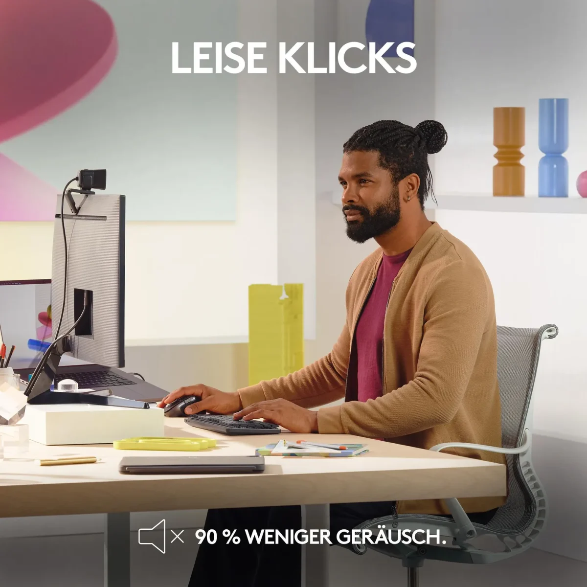 Logitech MX Master 3S for Mac Schwarz/Space Grey - Performance-Maus, Bluetooth, USB-C, Unterstützt von Logi Options+ - Slika 4