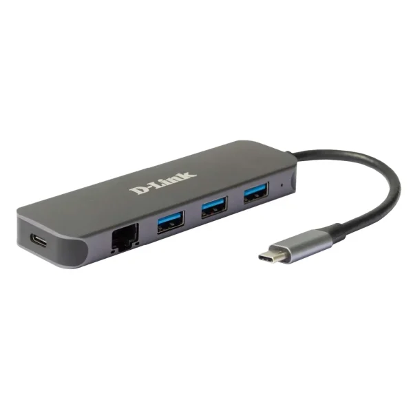 D-Link DUB-2334 5-In-1 USB-C Hub mit Gigabit-Ethernet/Stromversorgung