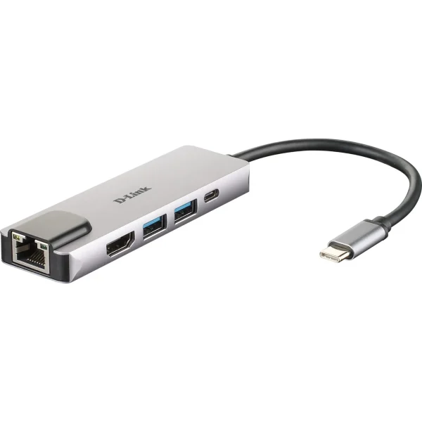 D-Link DUB-M520 5-In-1 USB-C Hub mit HDMI/Ethernet und USB-C Ladeanschluss
