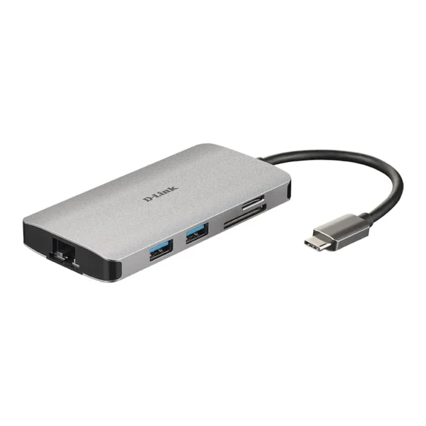 D-Link DUB-M810 8-In-1 USB-C Hub mit HDMI/Ethernet/Kartenleser/USB-C Ladeanschluss