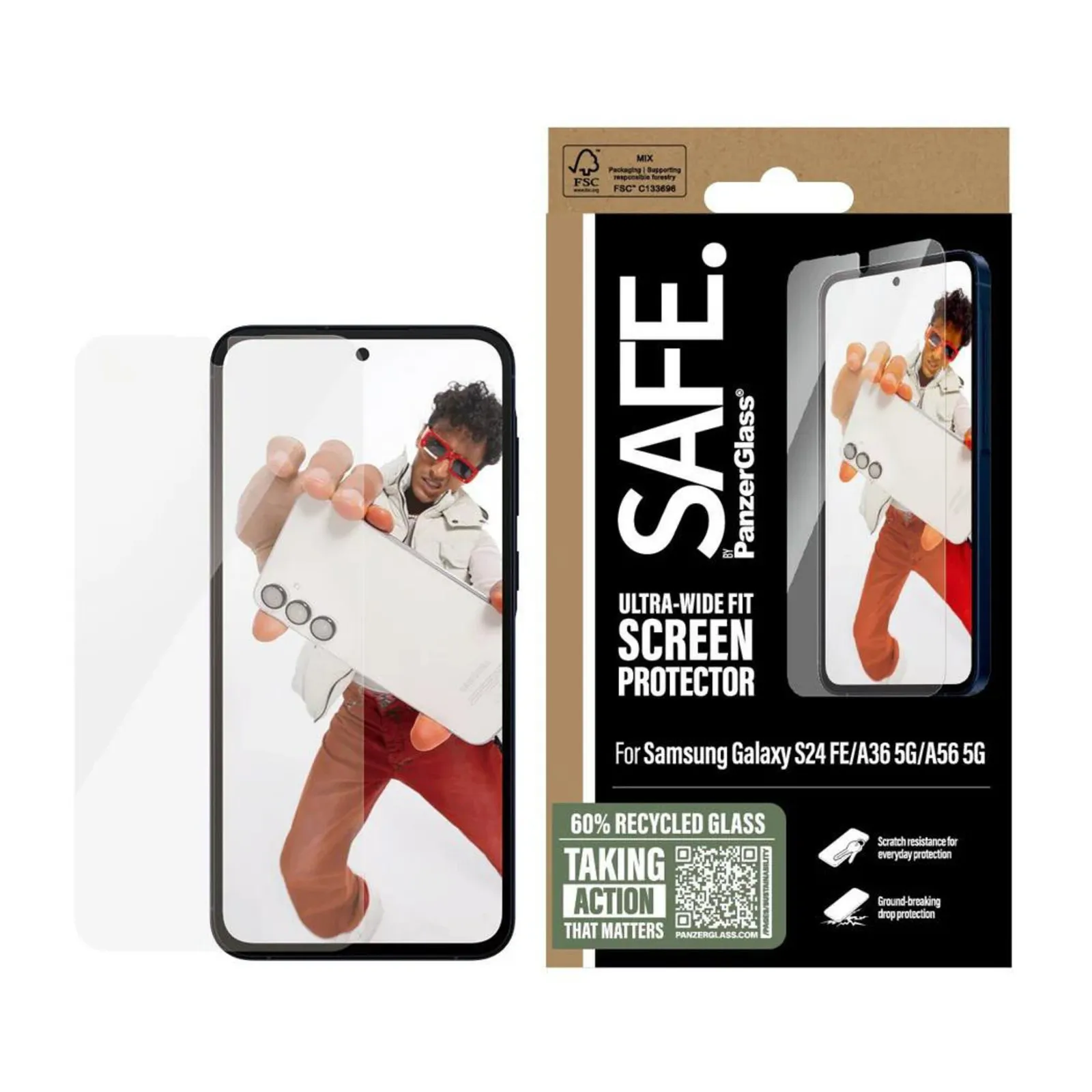 PI_550712760 SAFE. by PanzerGlass Displayschutz Ultra-Wide-Fit für Samsung Galaxy A56 5G / S24 FE / A36 5G - Slika 1