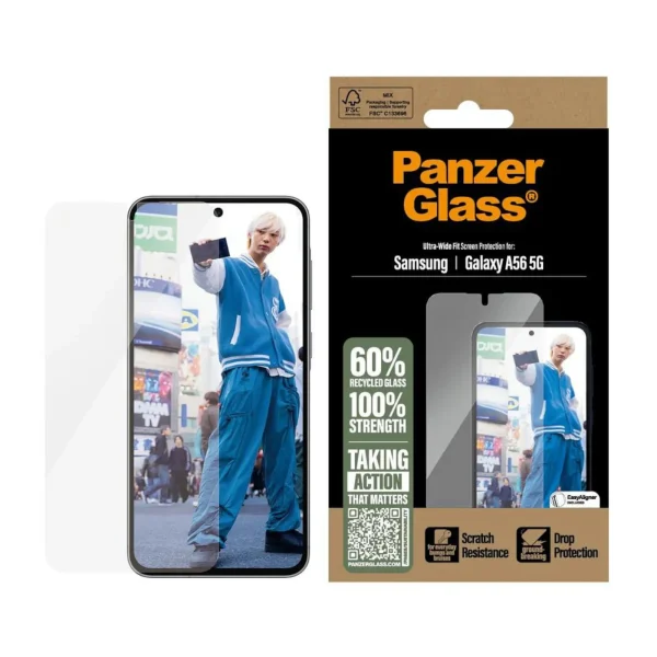 PanzerGlass Displayschutz Samsung A56 5G Ultra-Wide Fit mit Easyaligner