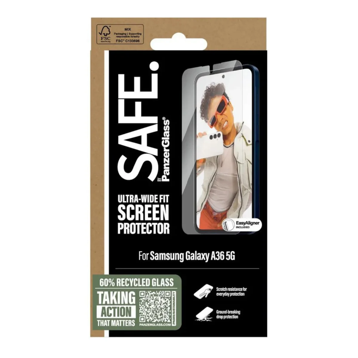 SAFE. by PanzerGlass Displayschutz Ultra-Wide-Fit mit Aligner Galaxy A36 5G - Slika 3