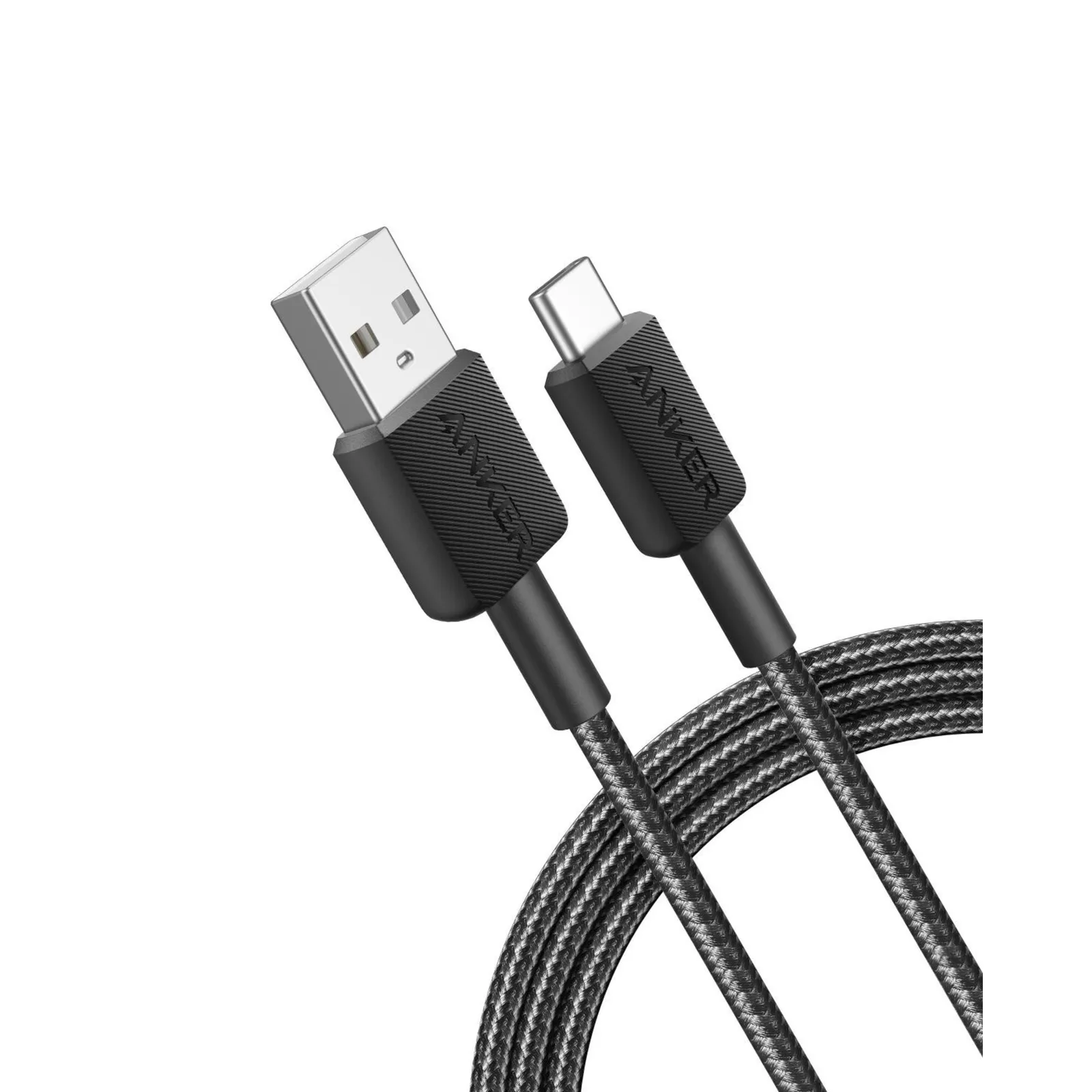 PI_551858178 Anker 322 USB-A auf USB-C Kabel 180cm geflochten schwarz - Slika 1
