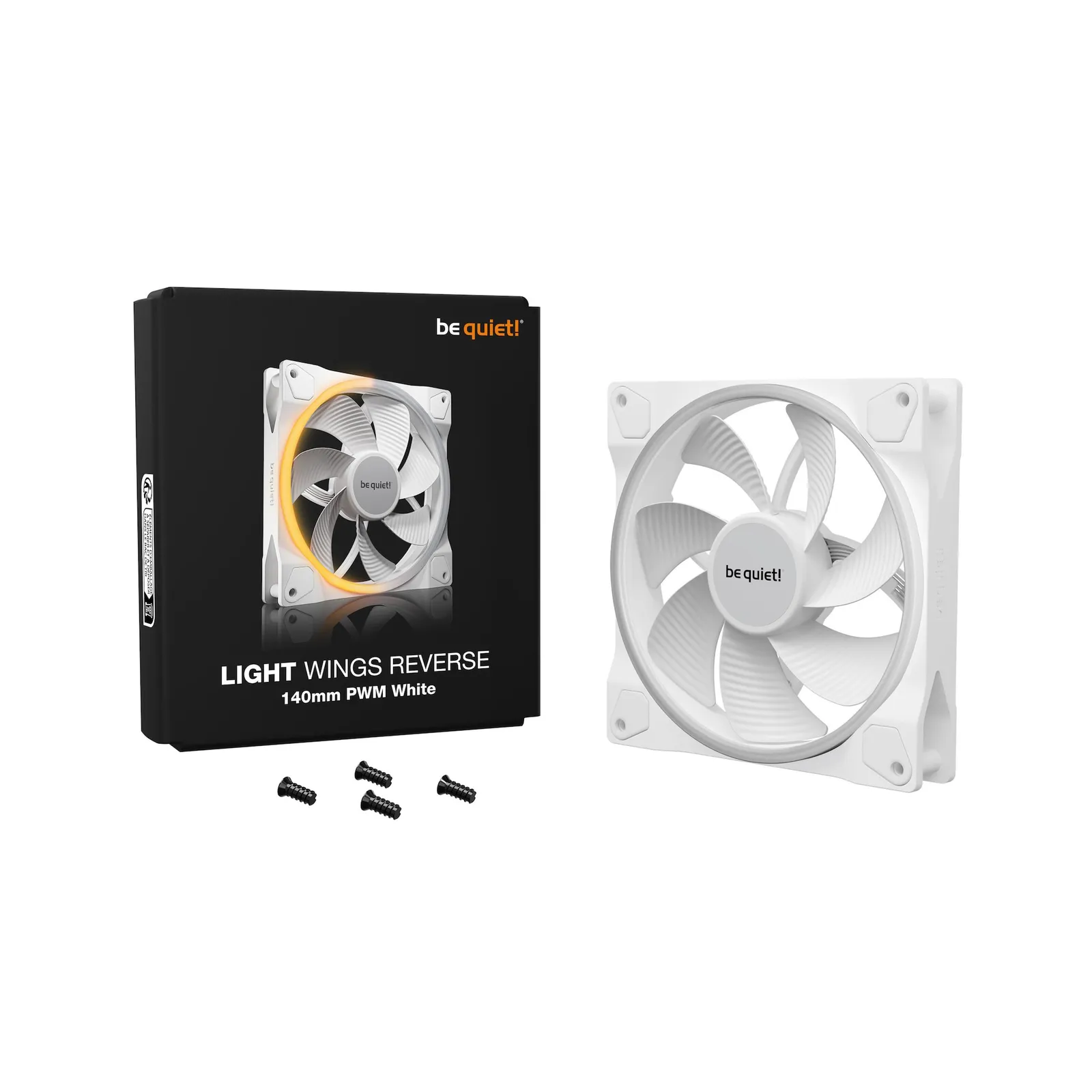 PI_554504457 be quiet! Light Wings PWM Lüfter 140mm Reverse White - Slika 1