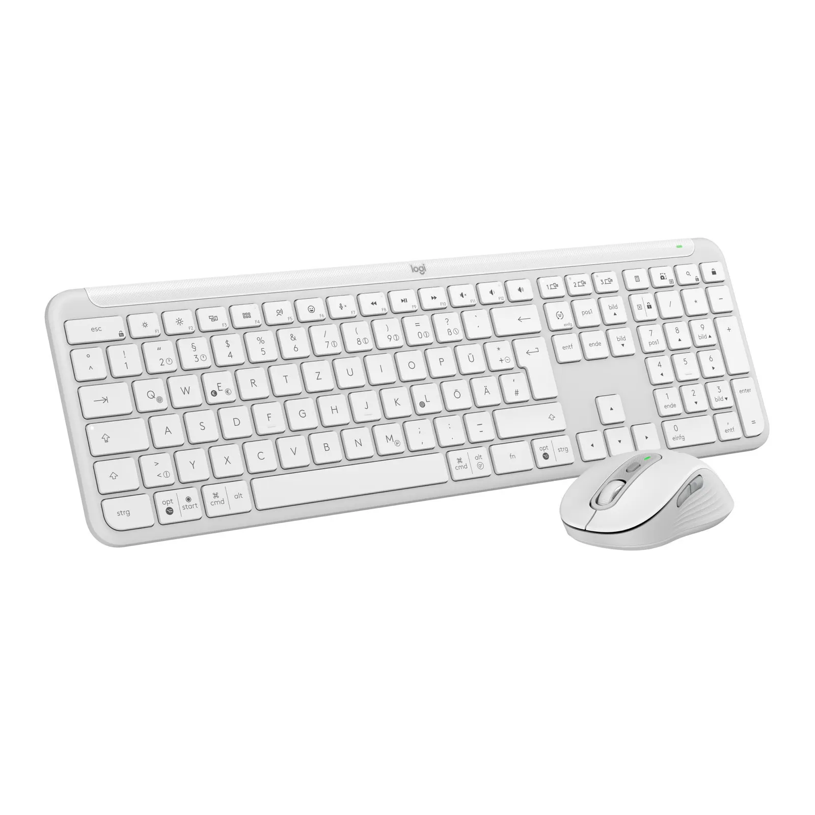 PI_559718160 Logitech Signature Slim Combo MK950 Pale Grey - Bluetooth, Logi Bolt Adapter, 4000 DPI, Easy-Switch-Taste - Slika 1