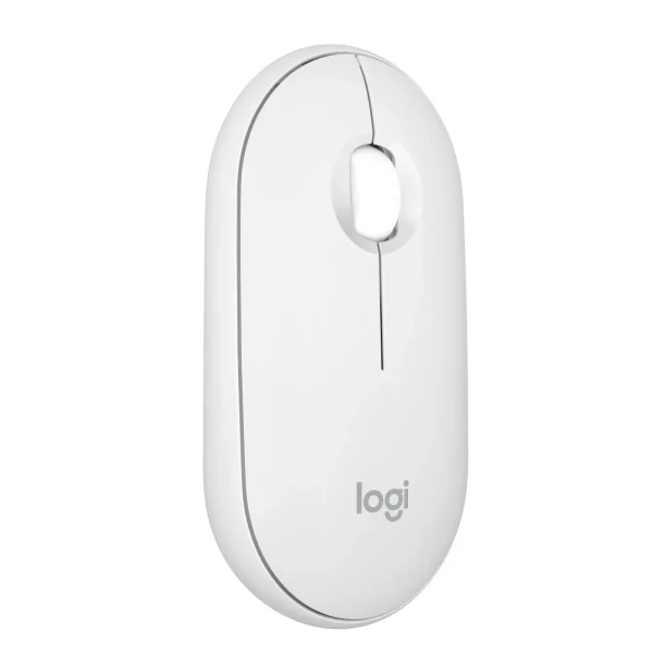 Logitech Pebble Mouse 2 M350S Weiß - Bluetooth (3x Easy-Switch), 4000 DPI, Unterstützt von Logi Options+