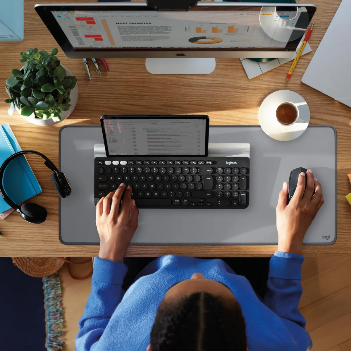 Logitech DESK MAT - Studio Series Mittelgrau - Slika 4
