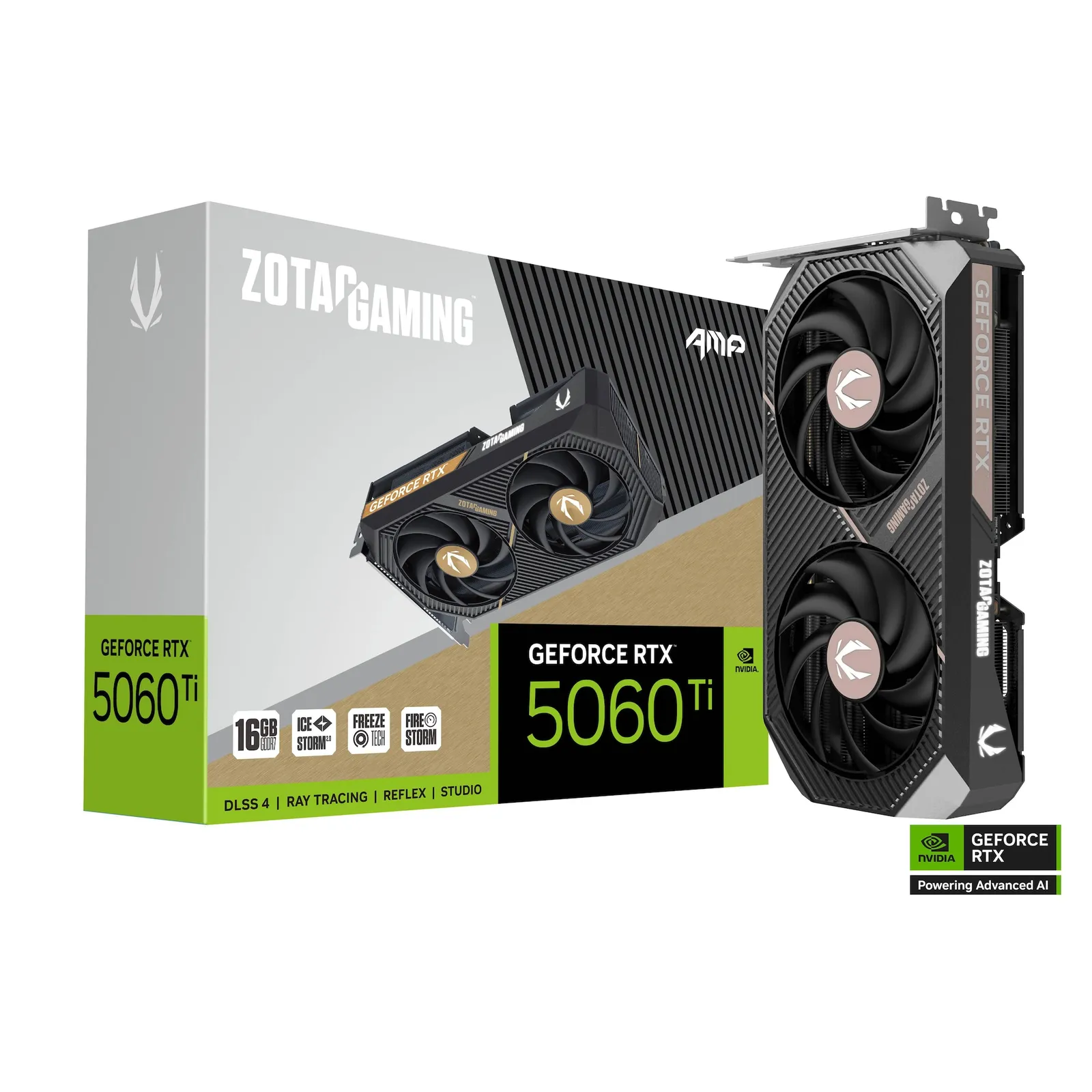 PI_569043819 ZOTAC GAMING GeForce RTX 5060 Ti AMP 16GB GDDR7 Grafikkarte 3x DP, 1x HDMI - Slika 1