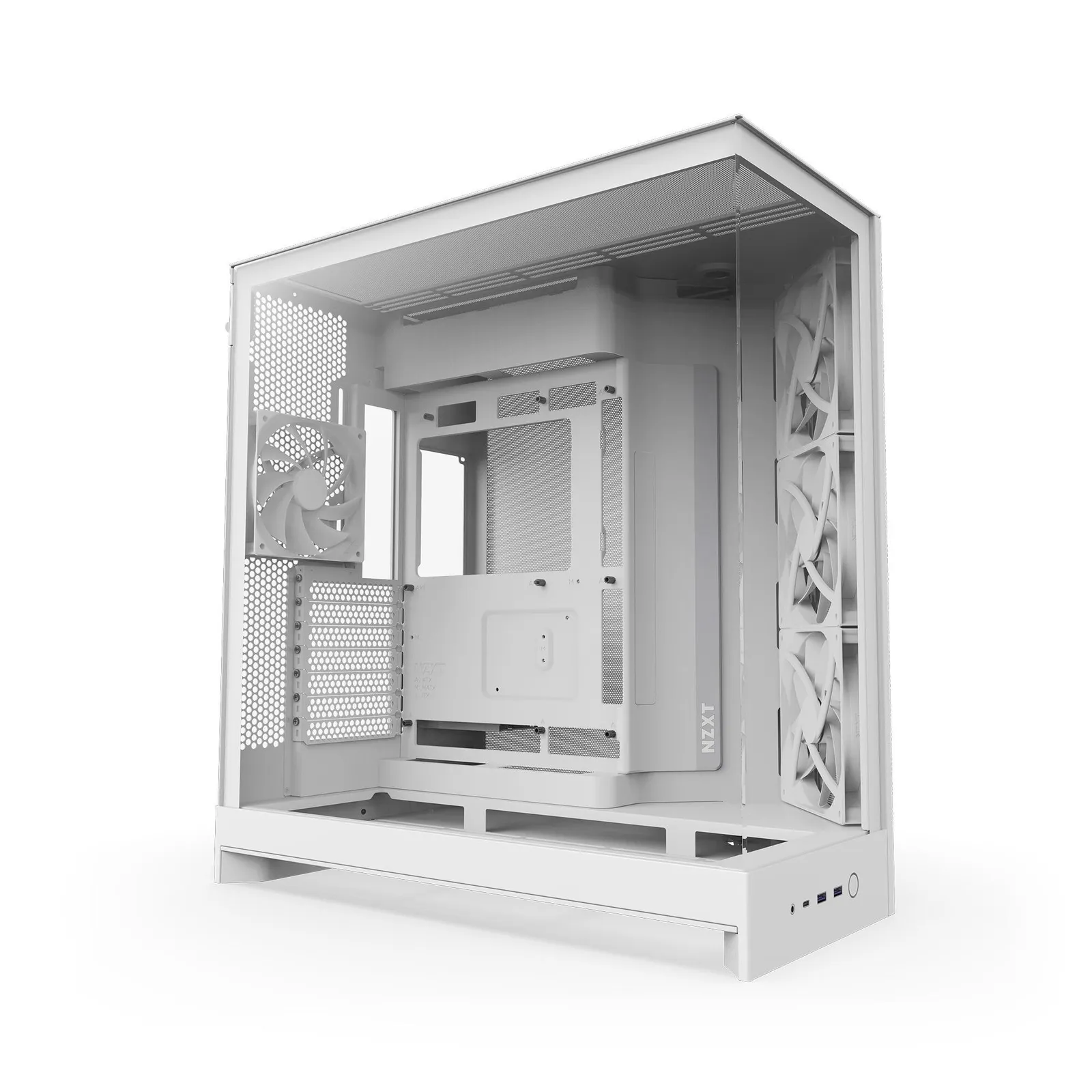 PI_594820871 NZXT H9 Flow (2025) All White Midi Tower ATX Gaming Gehäuse weiß mit Glasfenster - Slika 1